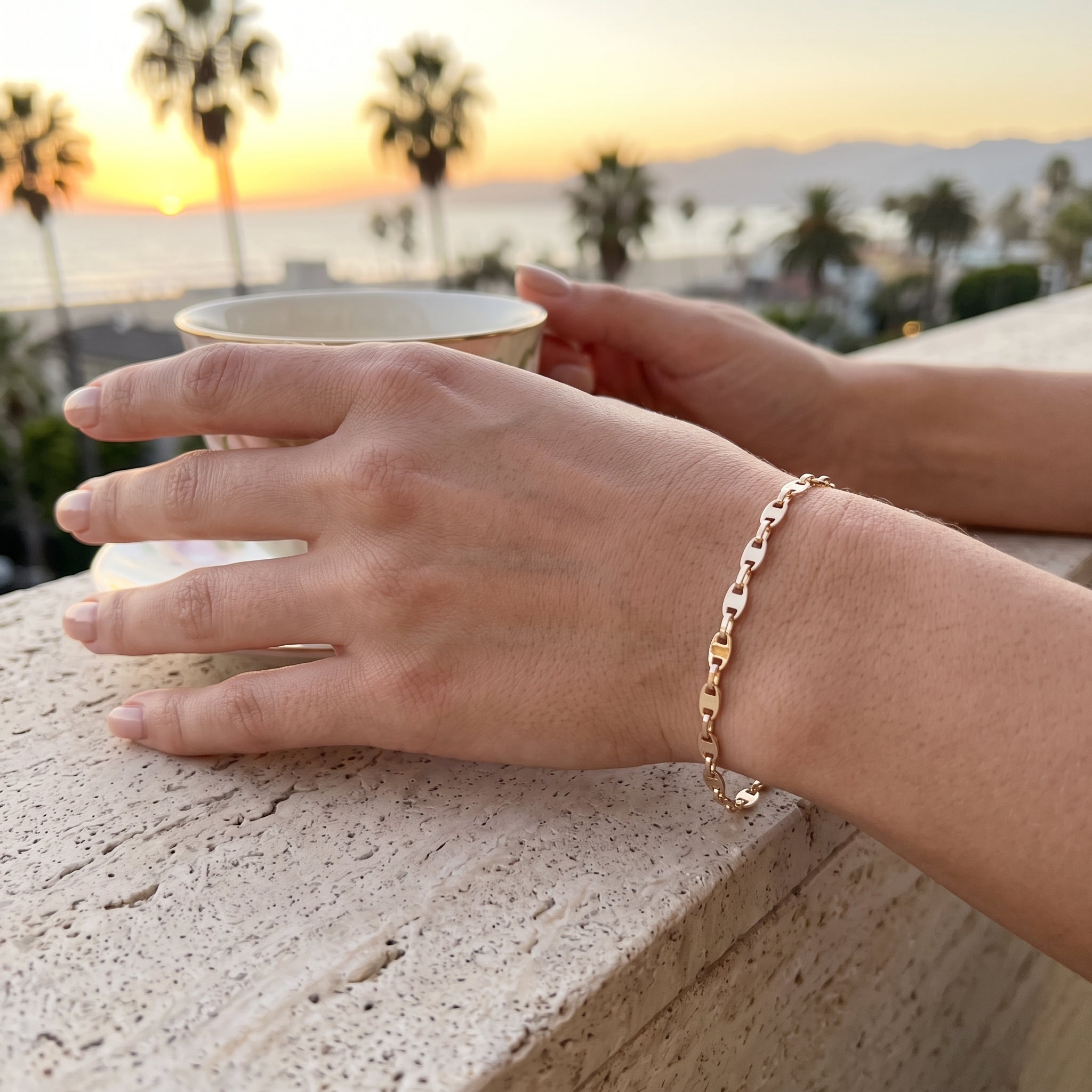 Oro Laminado Gold Filled Vienna Valentino Chain Bracelet 