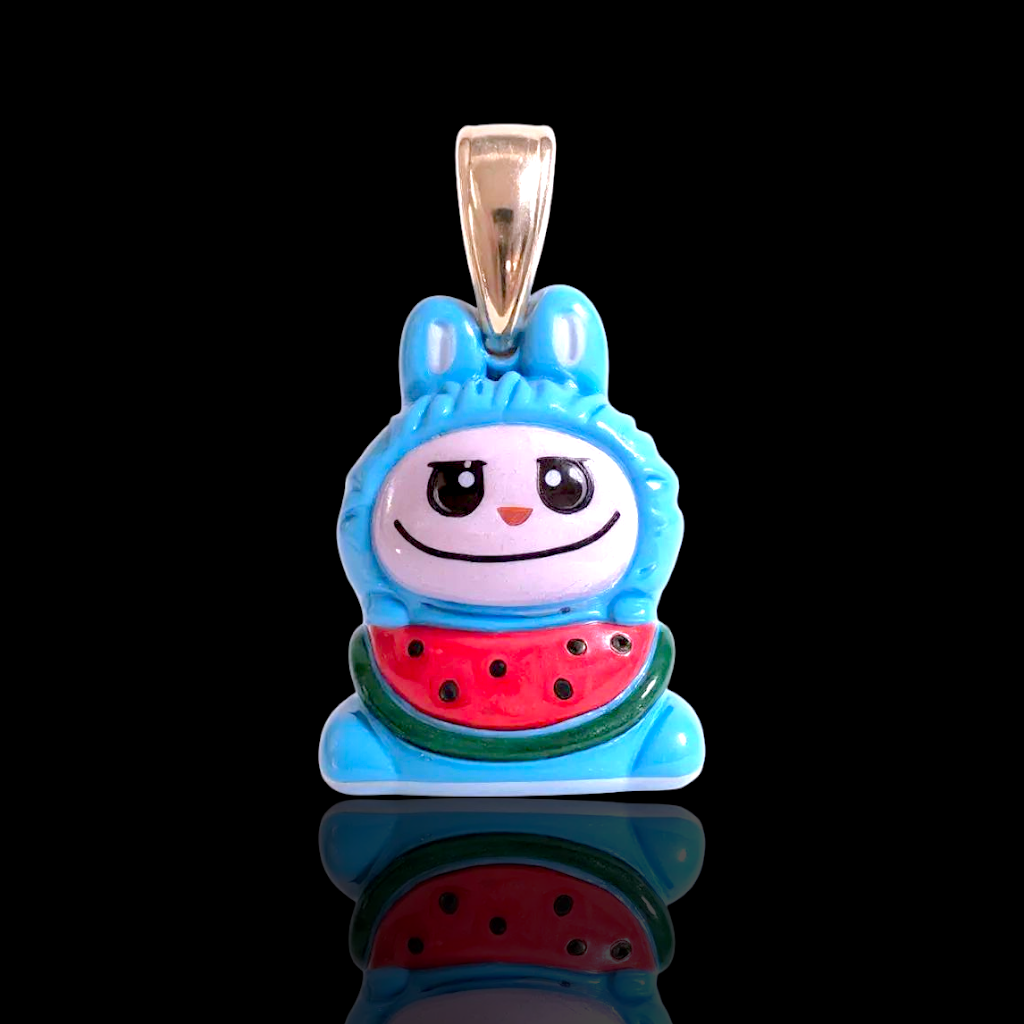 Oro Laminado Gold Filled Watermelon Fufu Monster Pendant