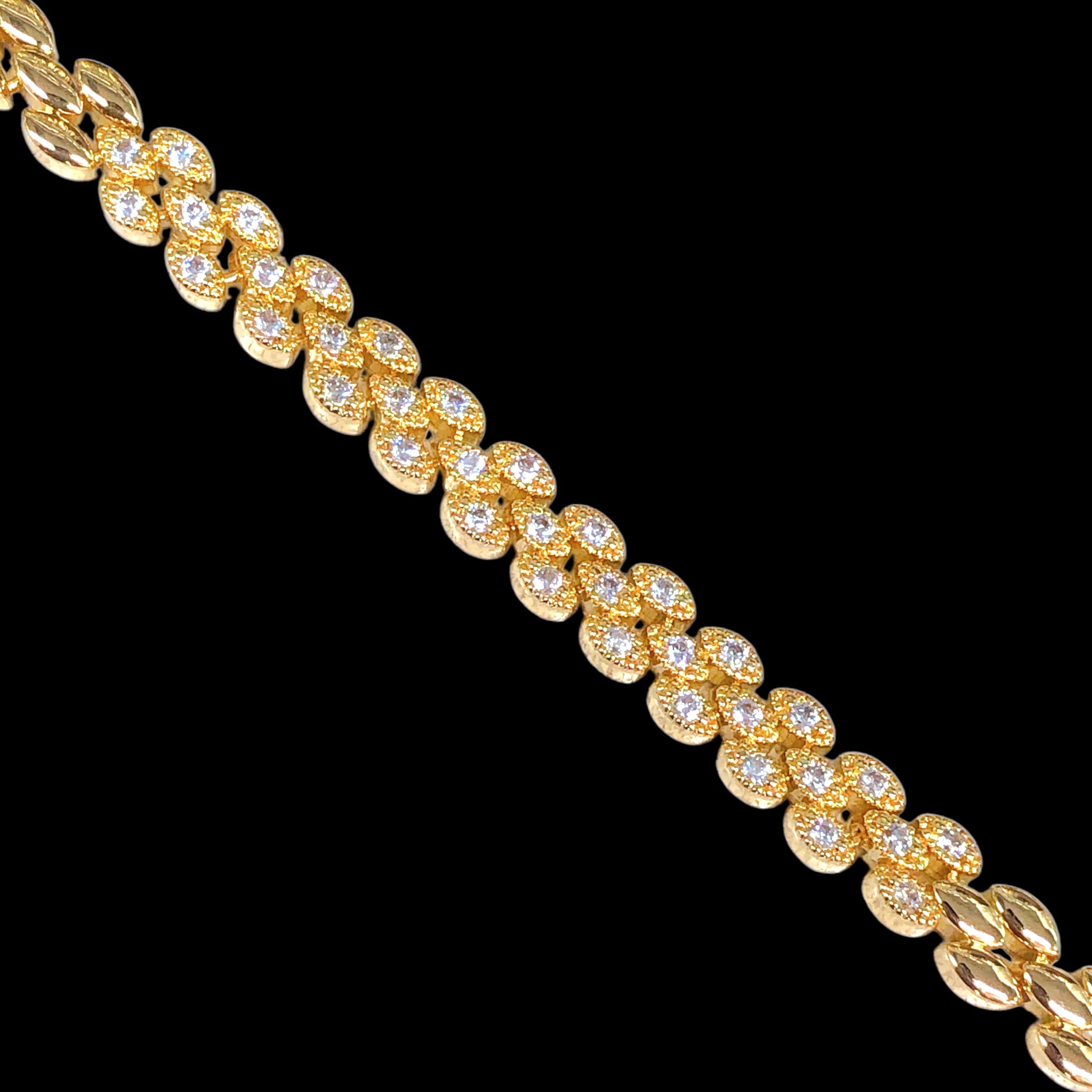 Oro Laminado Gold Filled Zirconia Dragon Scale Bracelet