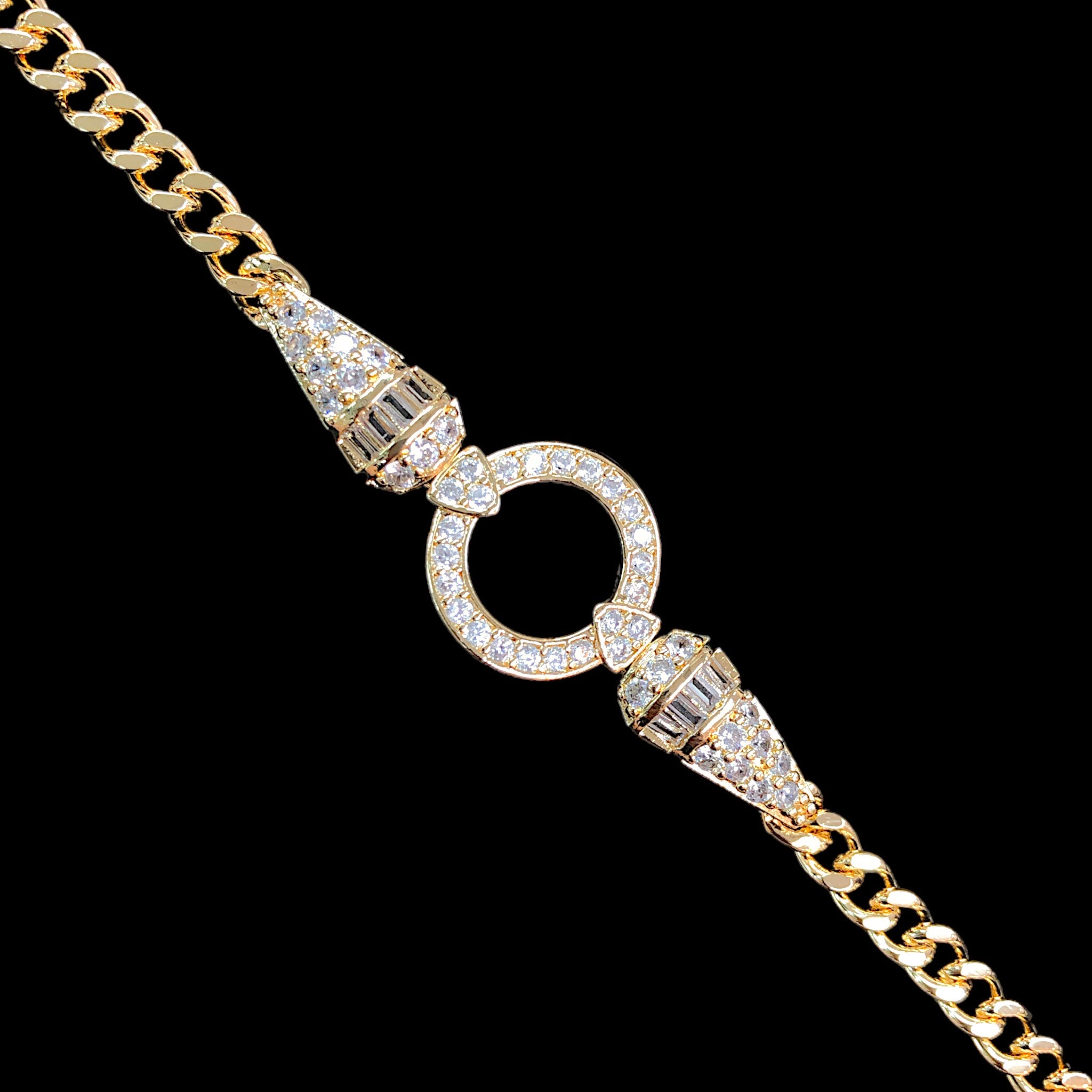 Oro Laminado Gold Filled Zurich Timeless Circle CZ Bracelet
