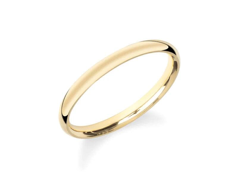 Oro Laminado Stainless Steel 2mm Classic Gold Band Ring