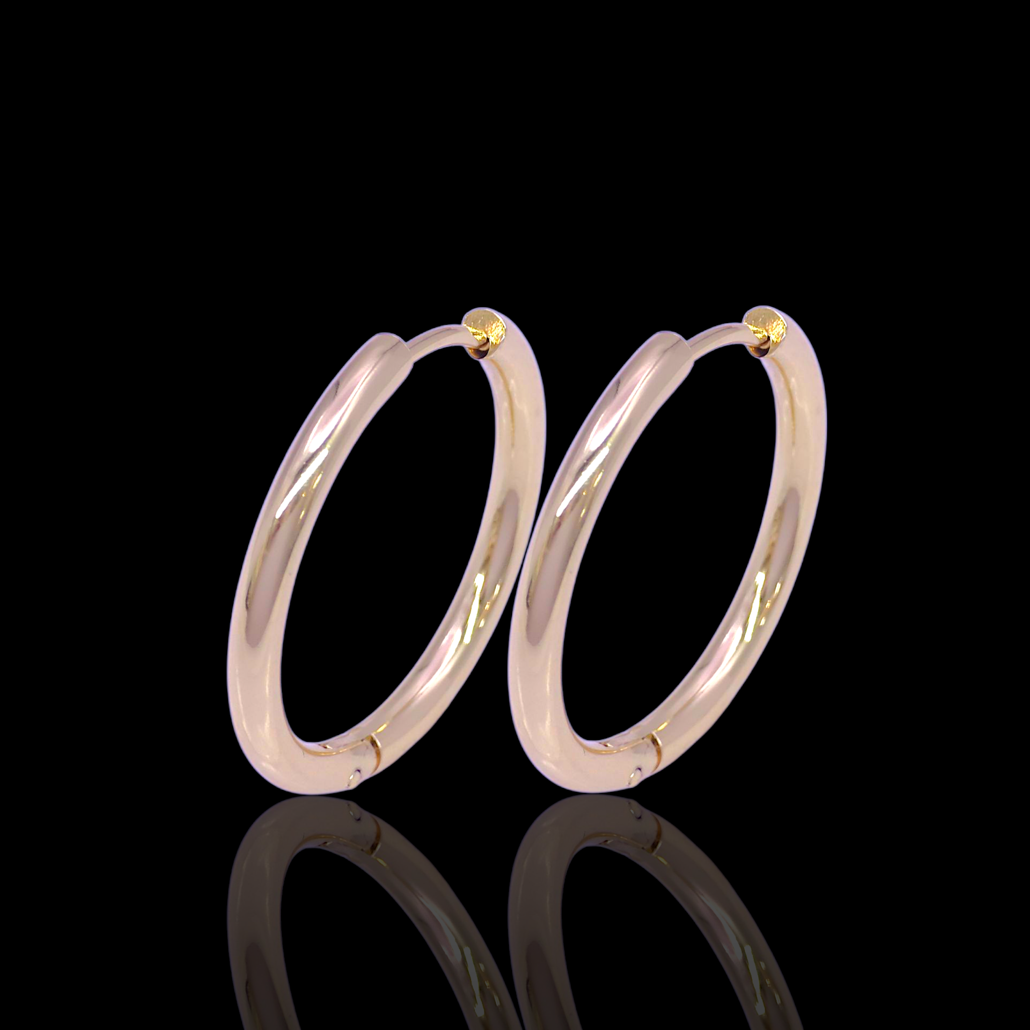 Oro Laminado Stainless Steel Classic Emilia Hoop Earrings