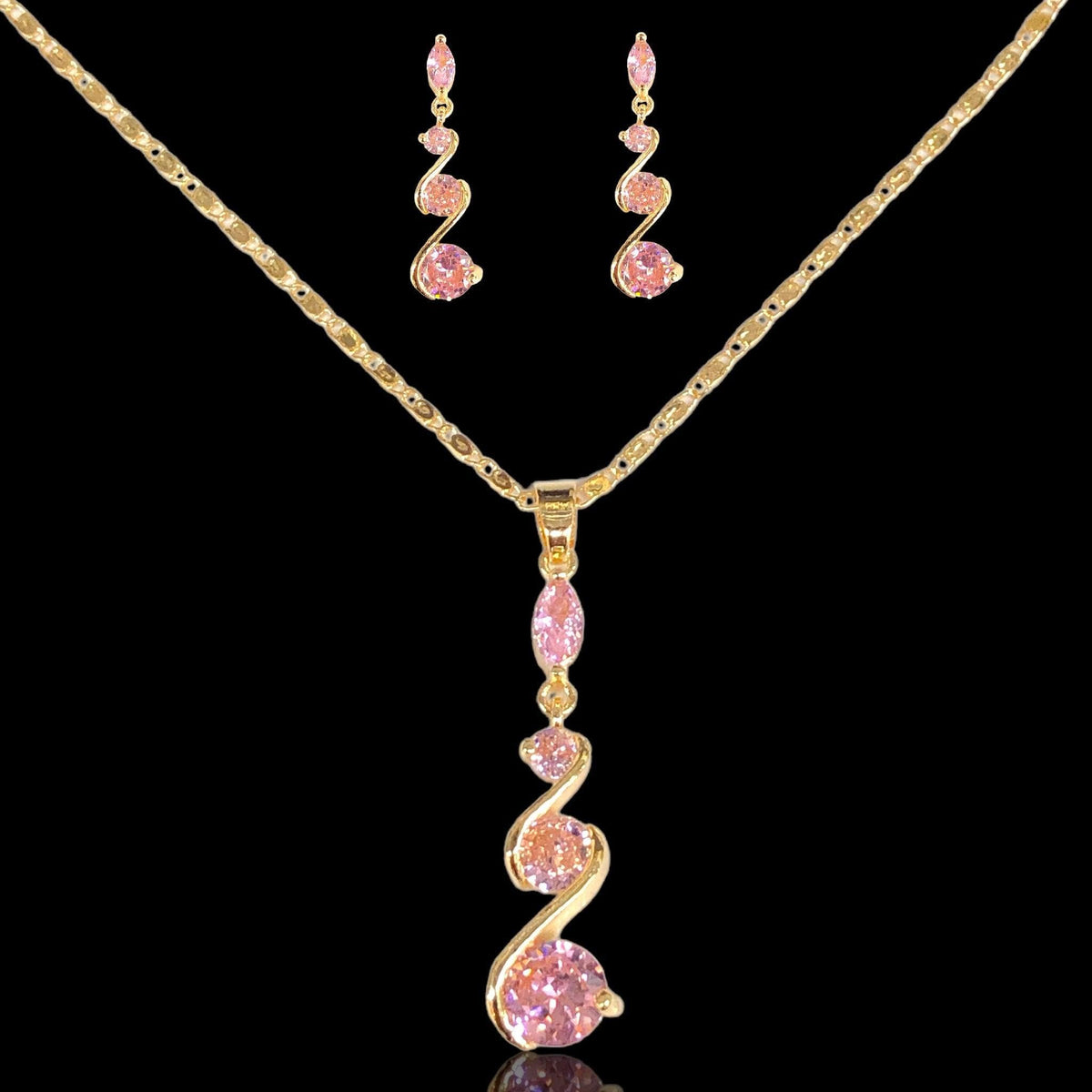 Oro Laminado Venetian Royalty Raindrop Zirconia Set