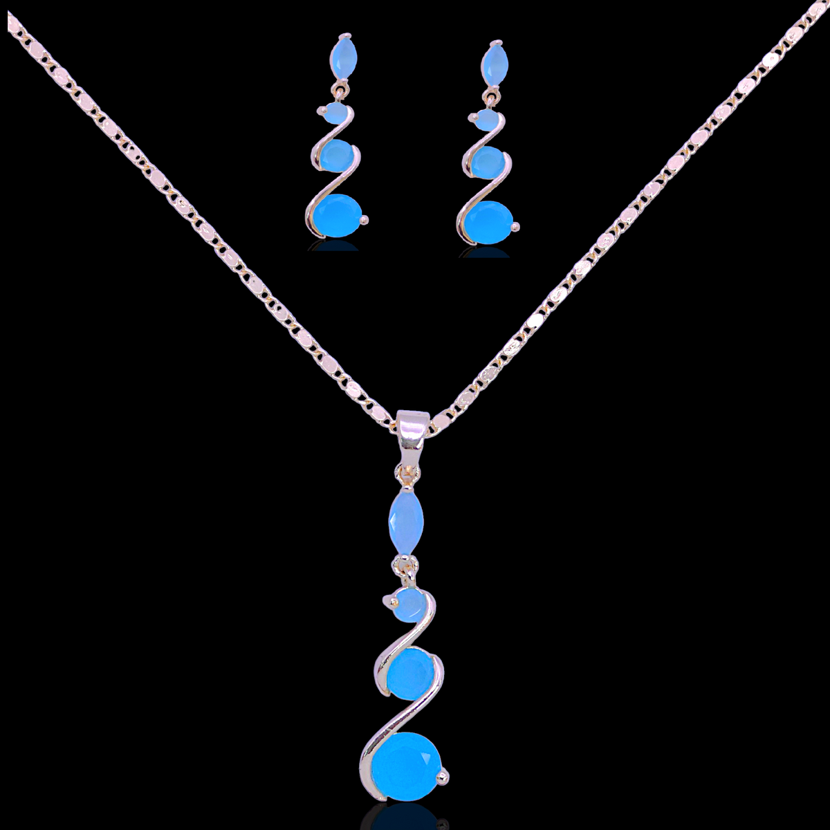 Oro Laminado Venetian Royalty Raindrop Zirconia Set