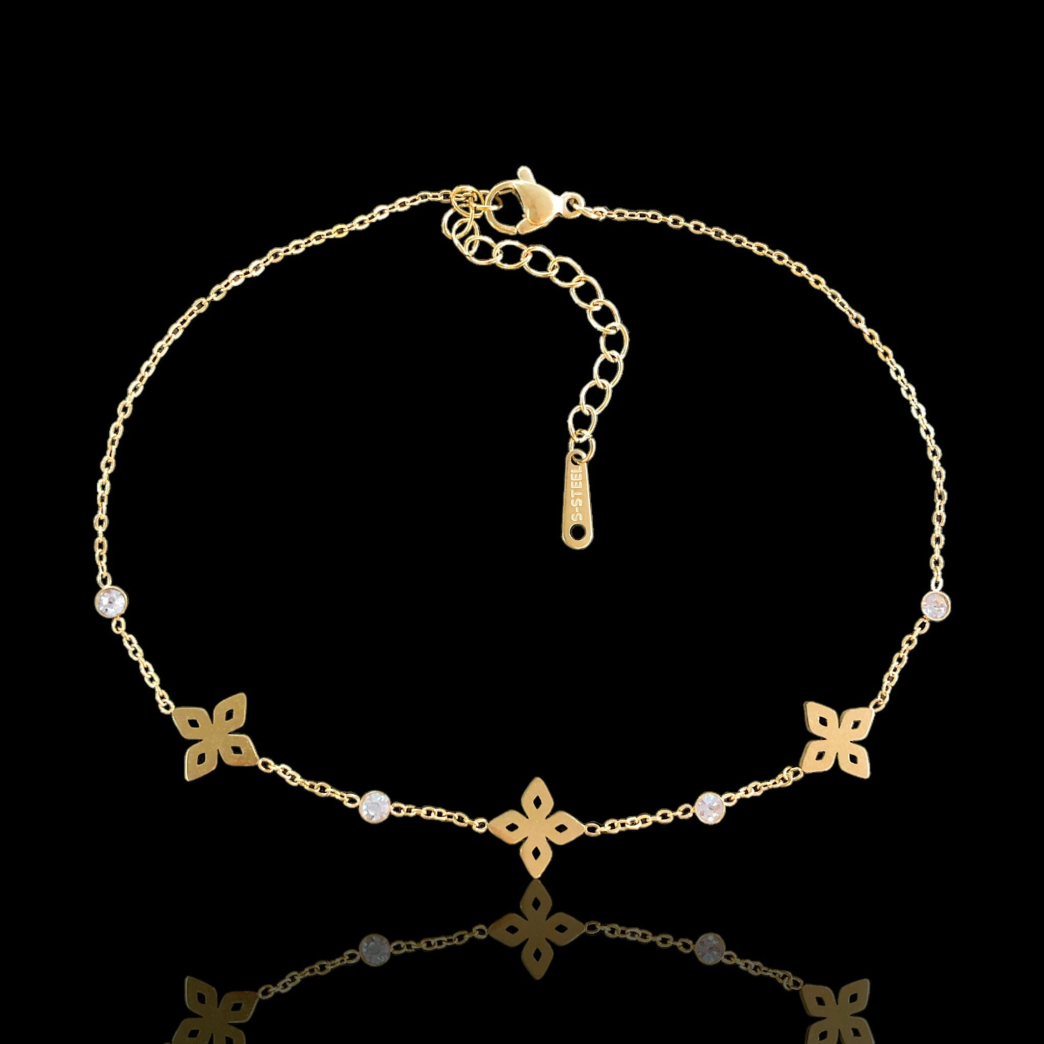 316L Stainless Steel French de Fleur Anklet