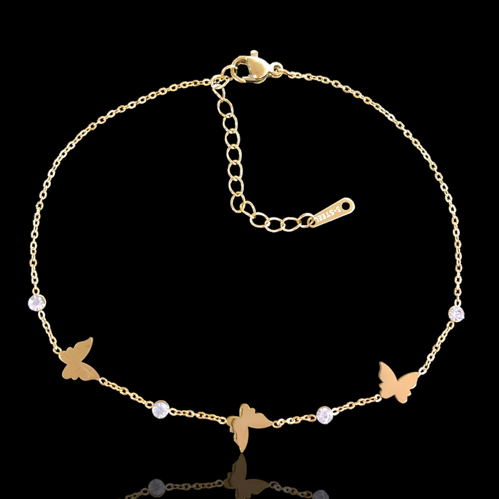 316L Stainless Steel Wild Butterfly Anklet