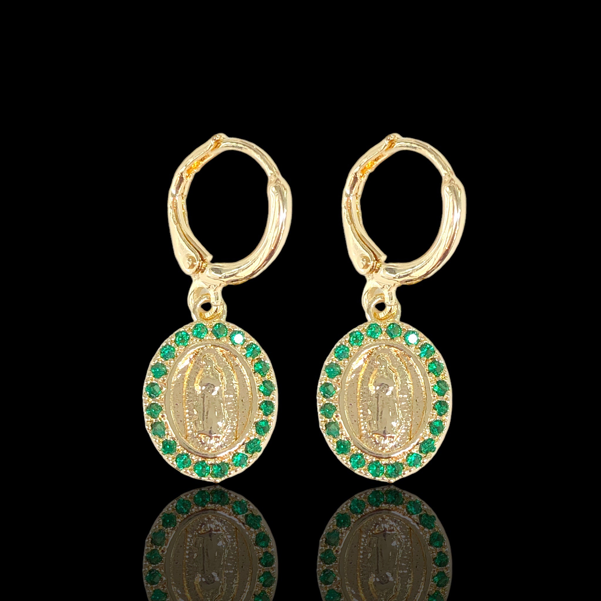 18K Gold Filled Brazilian Guadalupe Dangle Earrings- kuania oro laminado