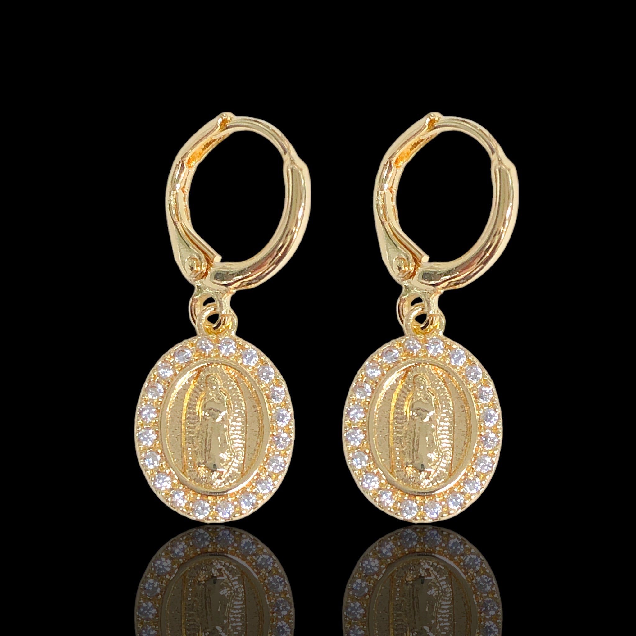 18K Gold Filled Brazilian Guadalupe Dangle Earrings- kuania oro laminado