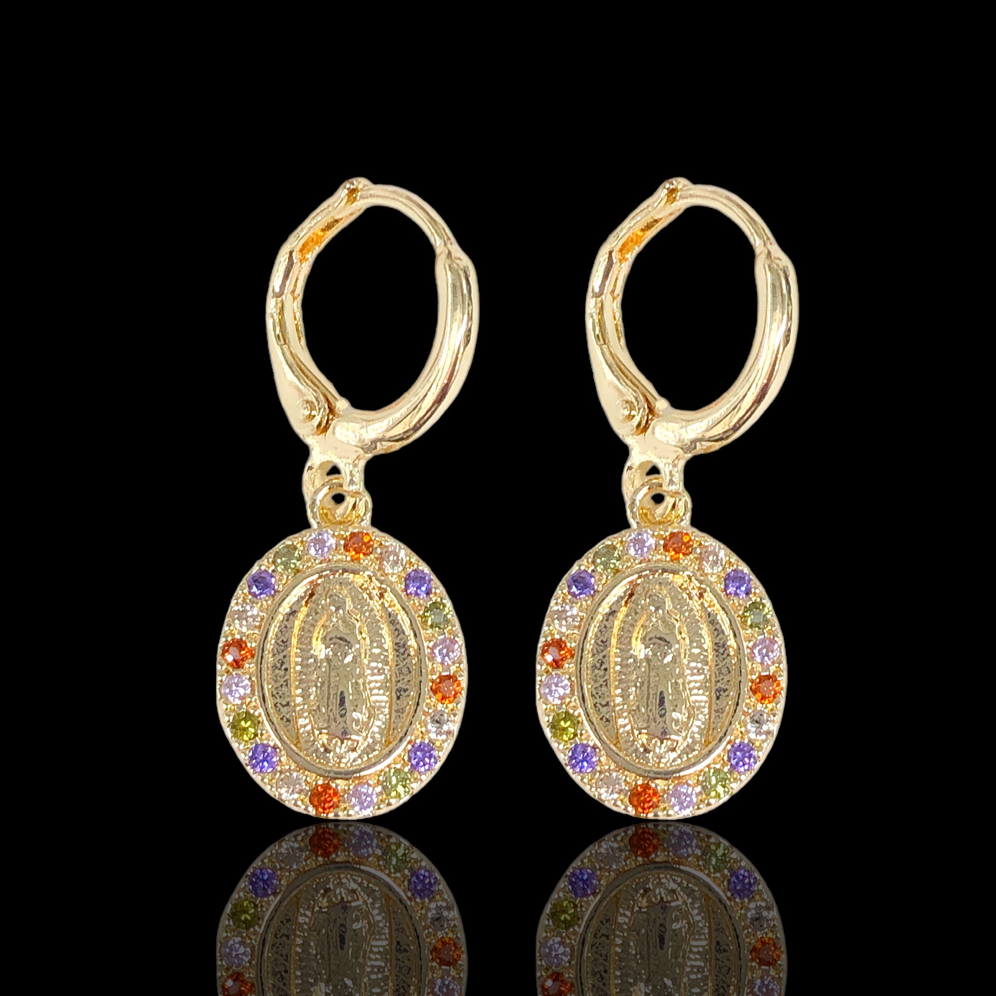 18K Gold Filled Brazilian Guadalupe Dangle Earrings- kuania oro laminado
