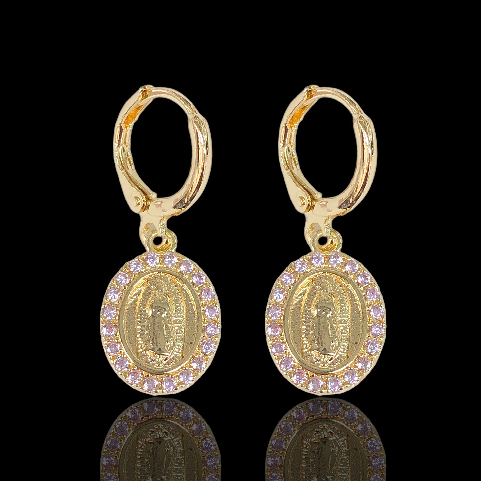 18K Gold Filled Brazilian Guadalupe Dangle Earrings- kuania oro laminado