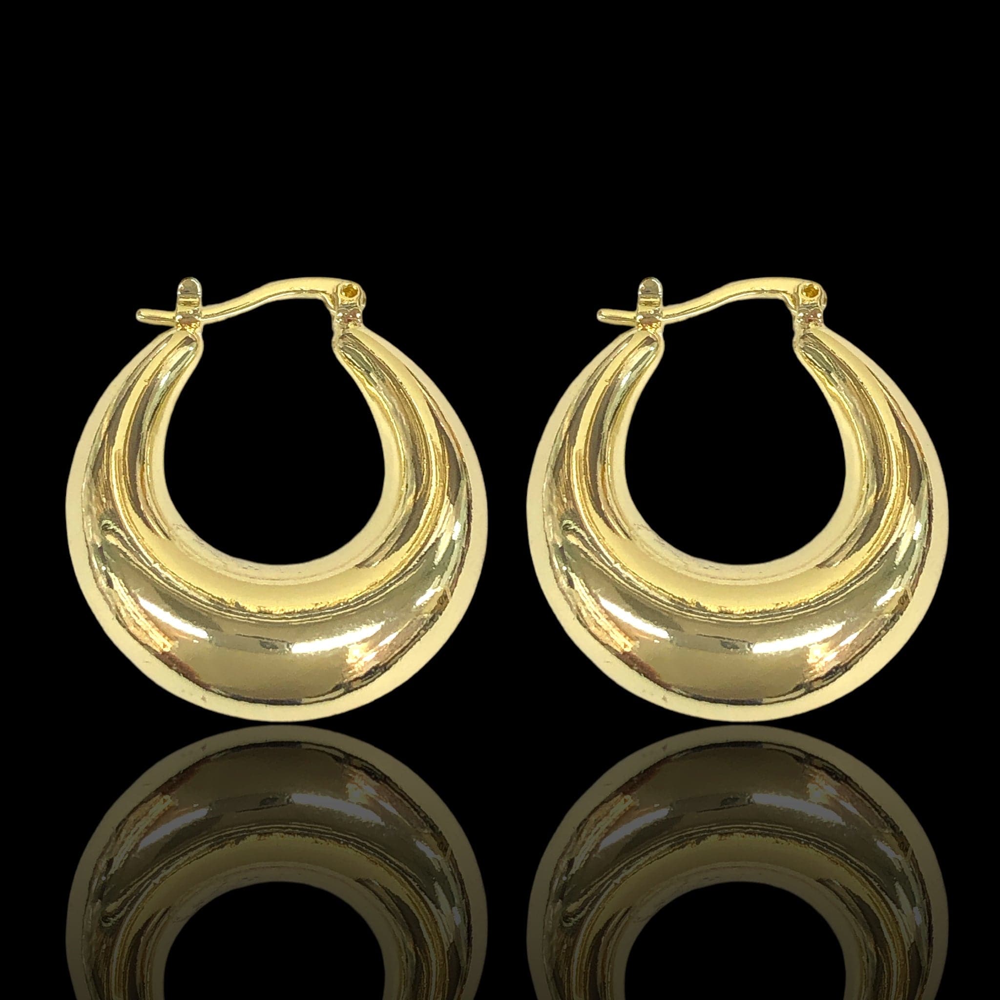 14K Gold Filled&nbsp;Jaipur Puff Hoops- kuania oro laminado