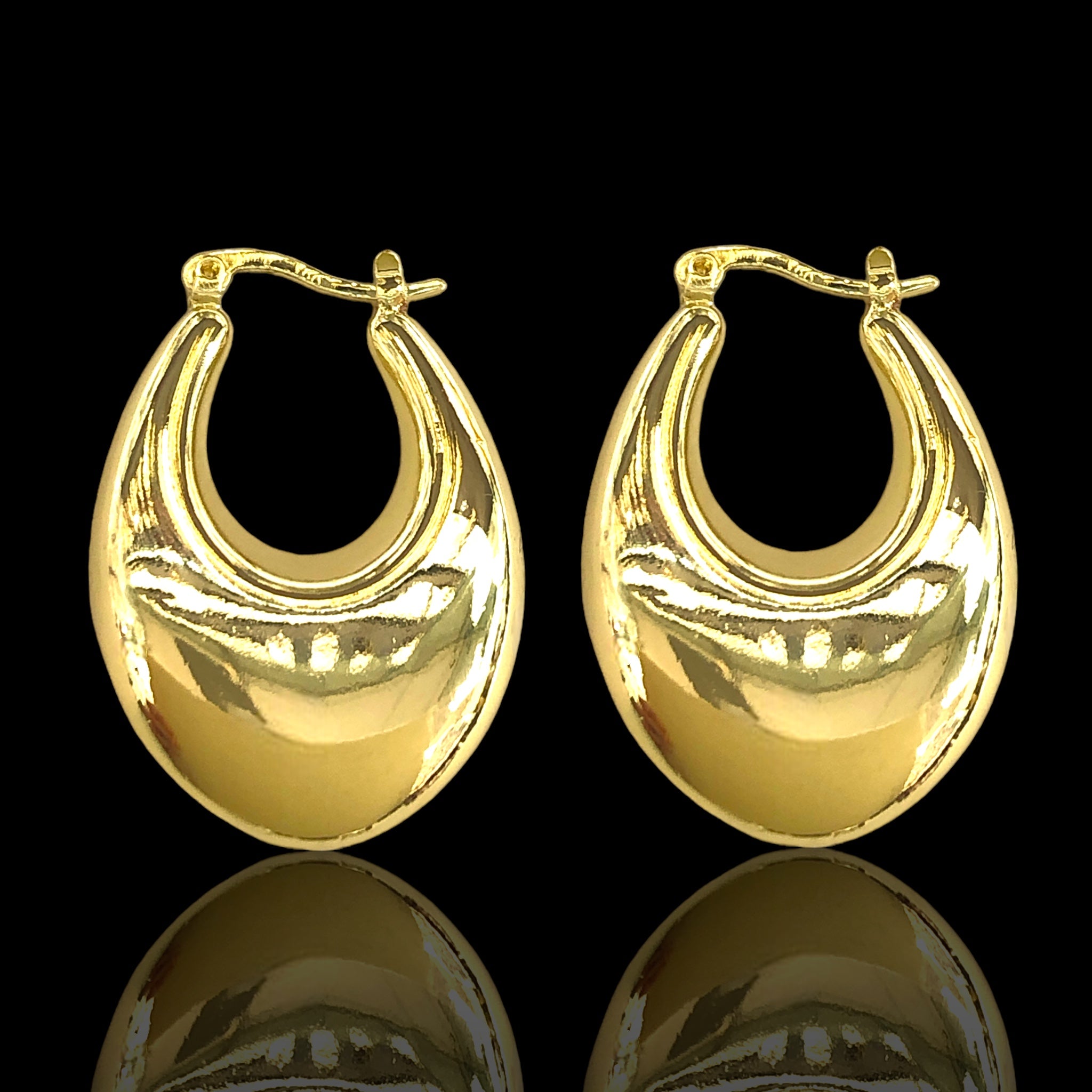 14K Gold Filled Nairobi Puff Hoops- kuania oro laminado