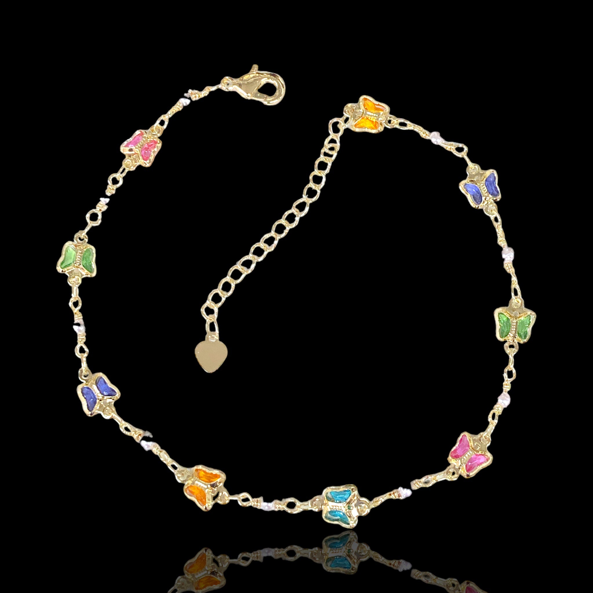 18K Gold Filled Summer Butterfly Anklet- kuania oro laminado