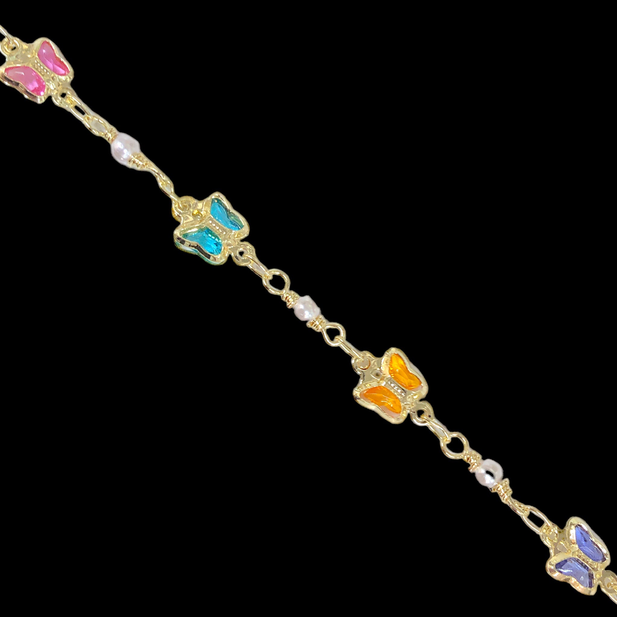 18K Gold Filled Summer Butterfly Anklet- kuania oro laminado
