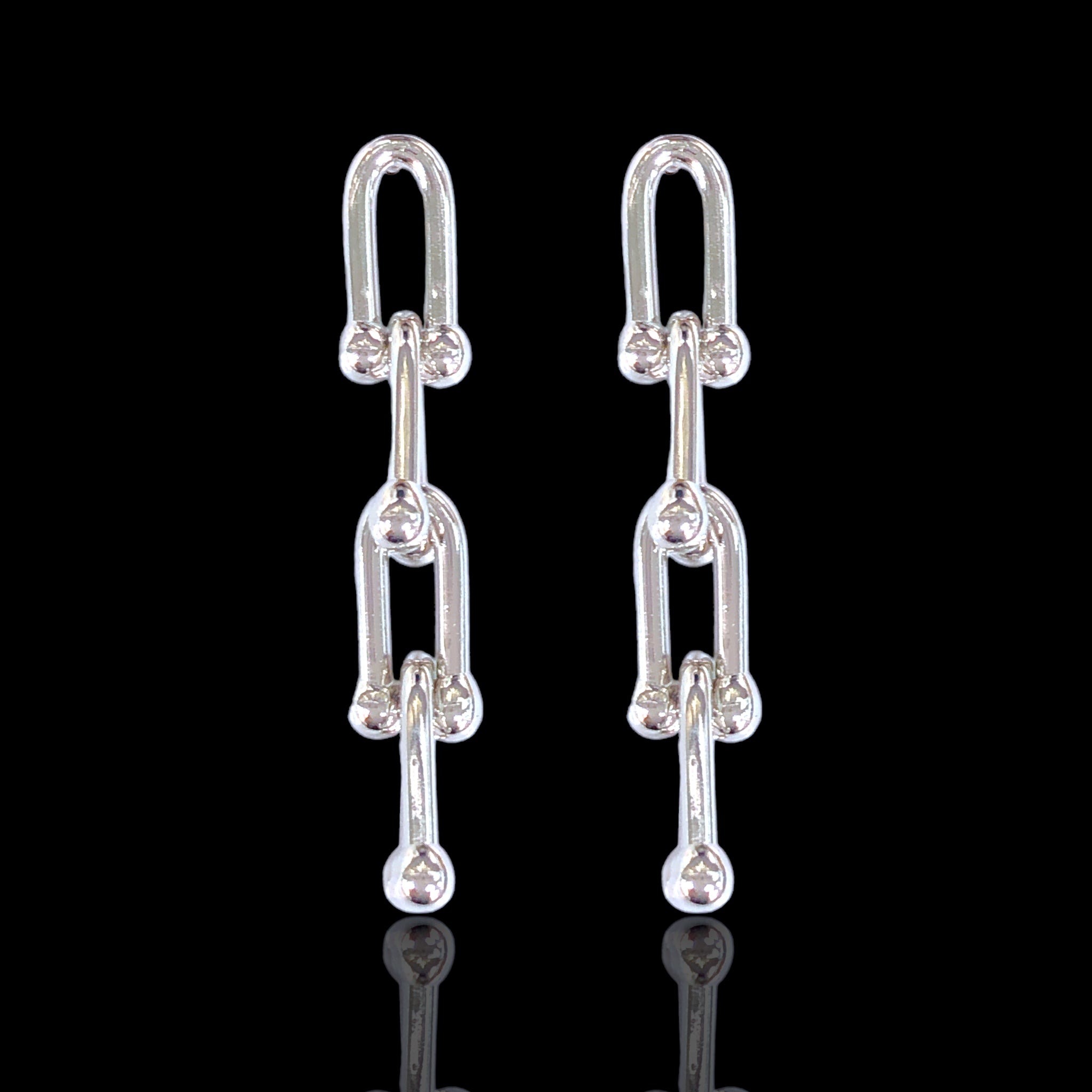 316L Stainless Steel Venetian U-Link Dangle Earrings