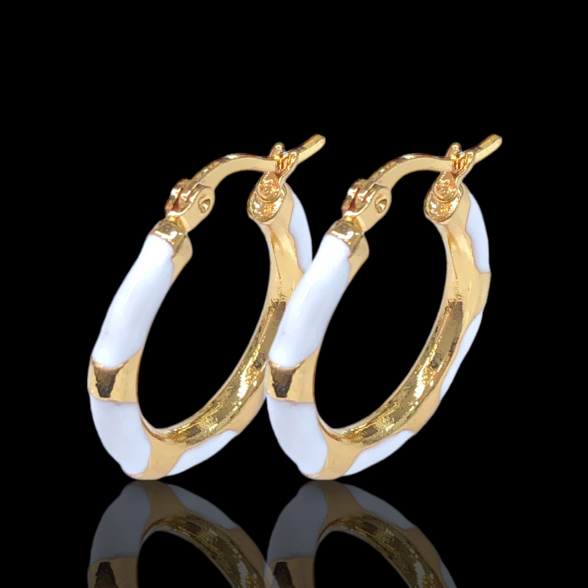 316L Stainless Steel Marquees Enamel Hoop Earrings