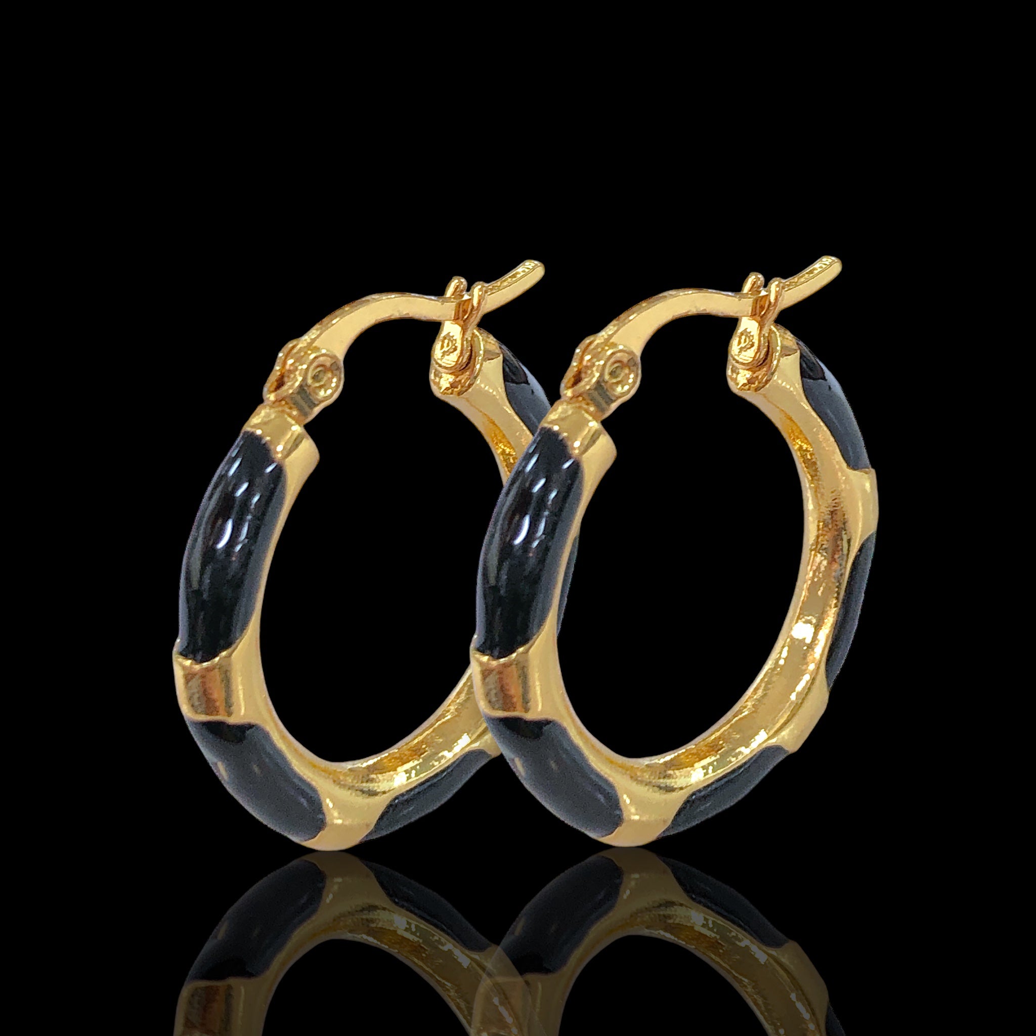 316L Stainless Steel Marquees Enamel Hoop Earrings