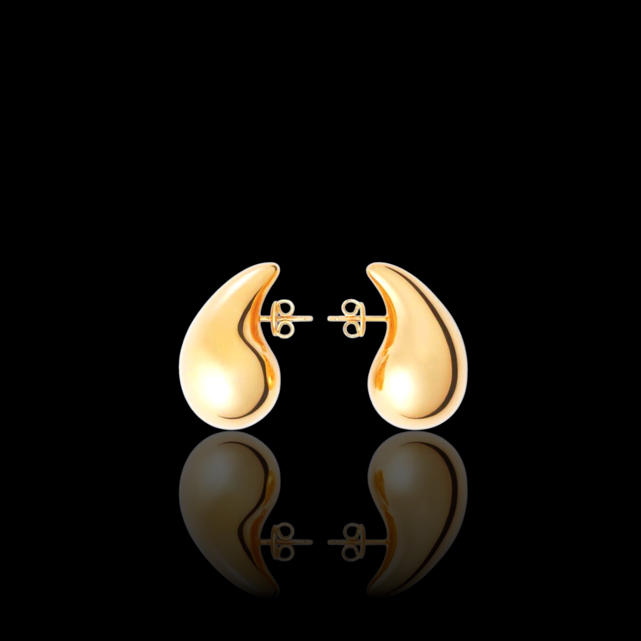 Oro Laminado Gold Filled Hollow Raindrop Earrings