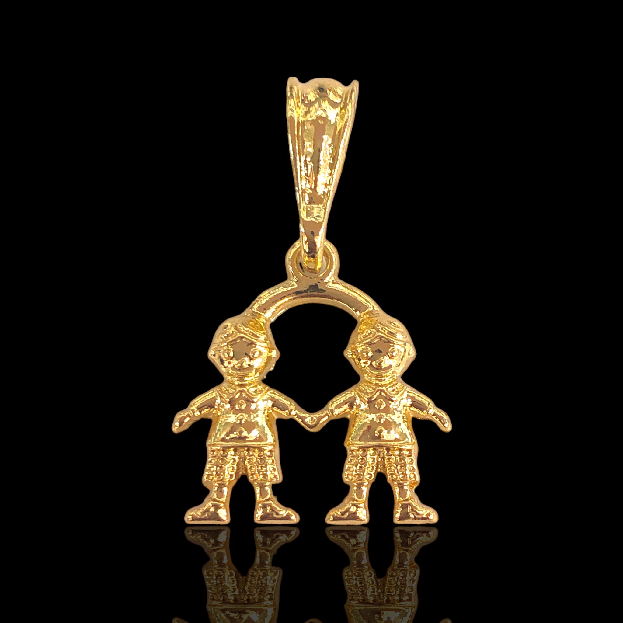 18K Gold Filled Boy and Girl Pendant