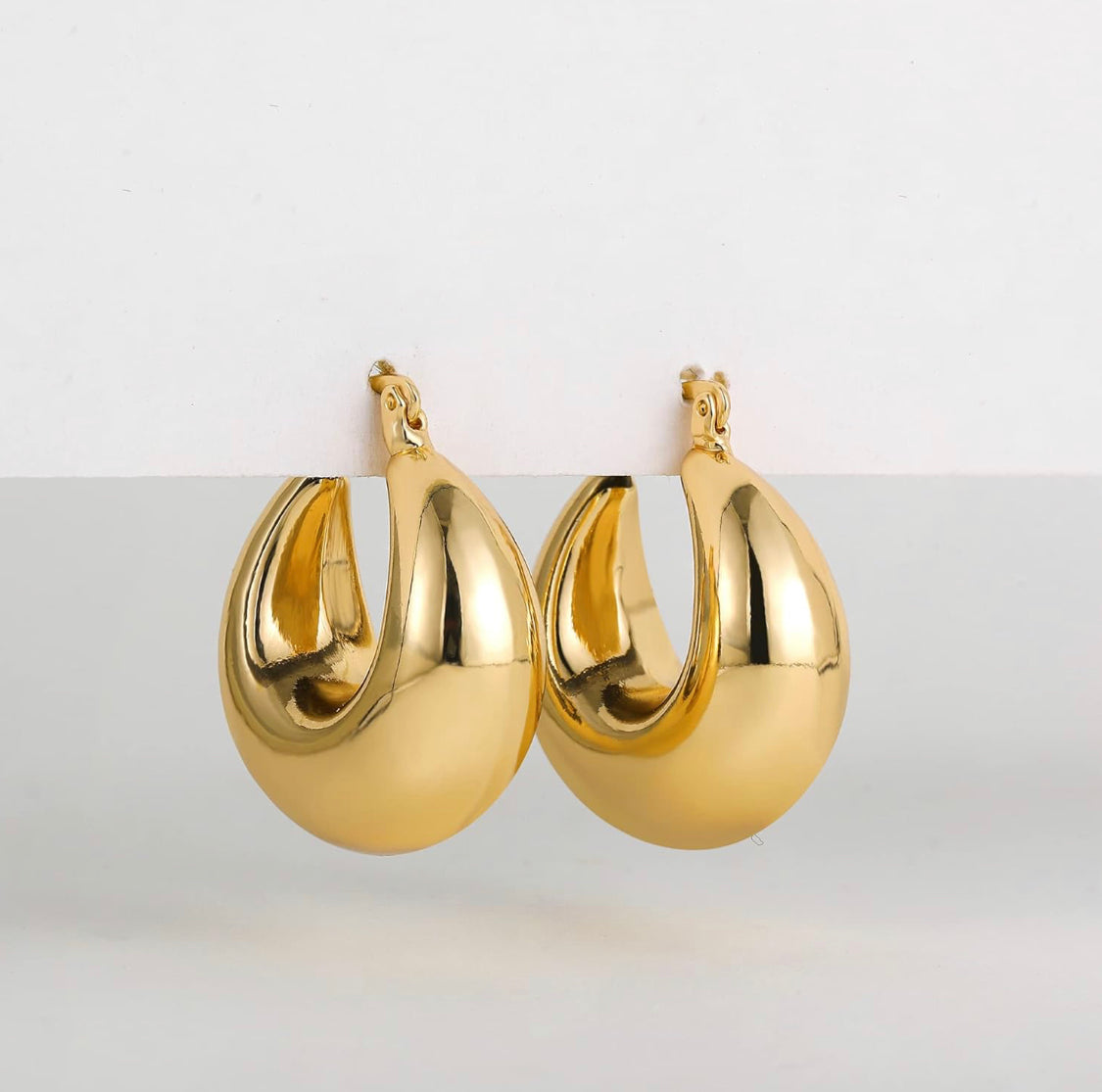18K Gold-Filled Cloud Puff Hoop Earrings- KUANIA ORO LAMINADO