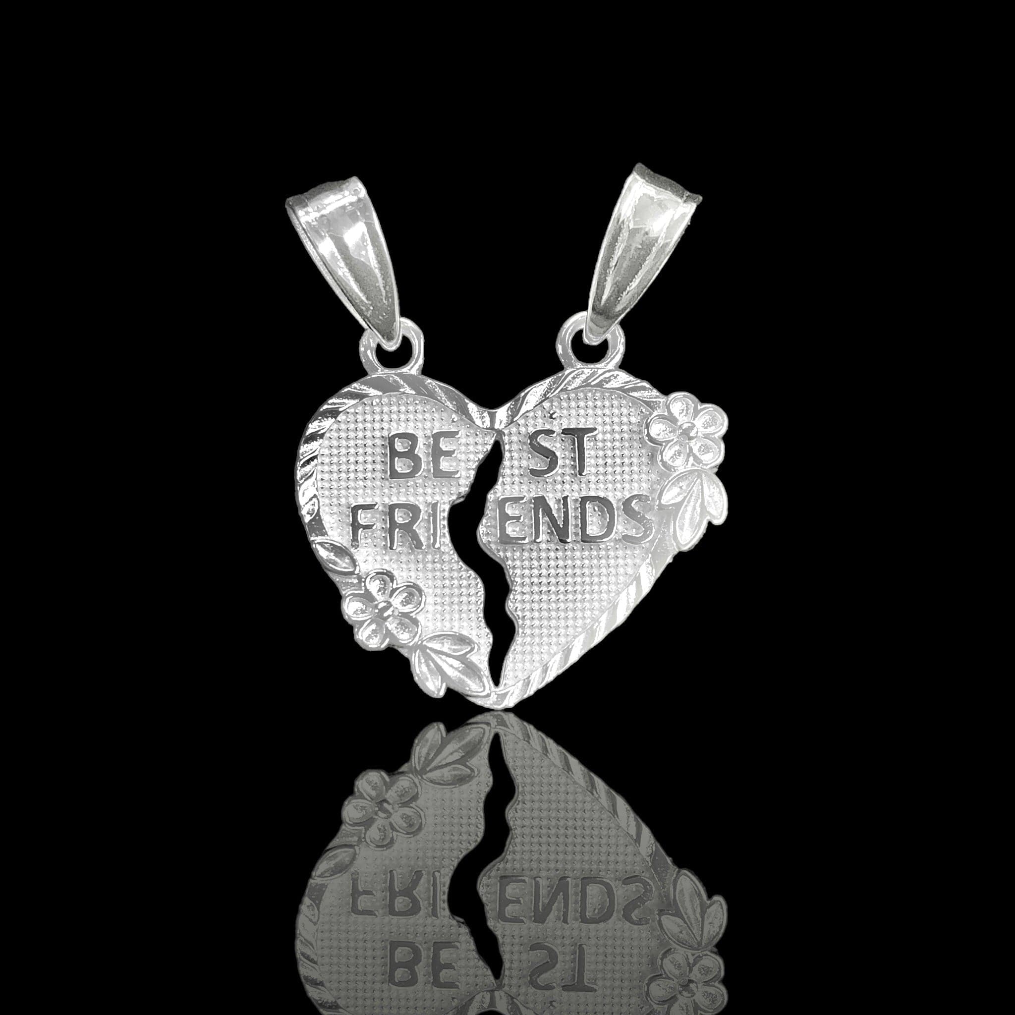 925 Sterling Split-Heart Best Friends Pendant - Kuania 925 Sterling Silver