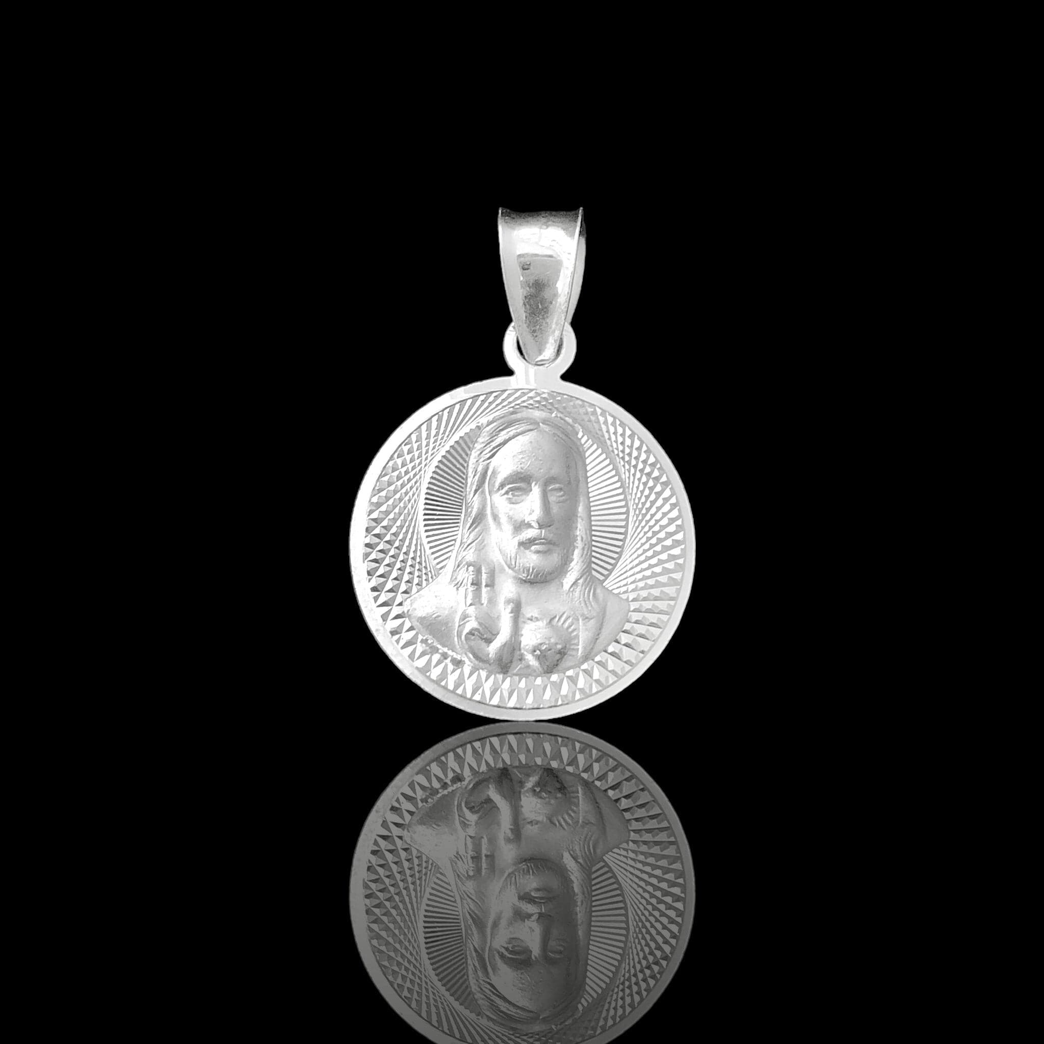 925 Sterling Silver Double-Sided Jesus & Guadalupe Pendant - Kuania 925 Sterling Silver