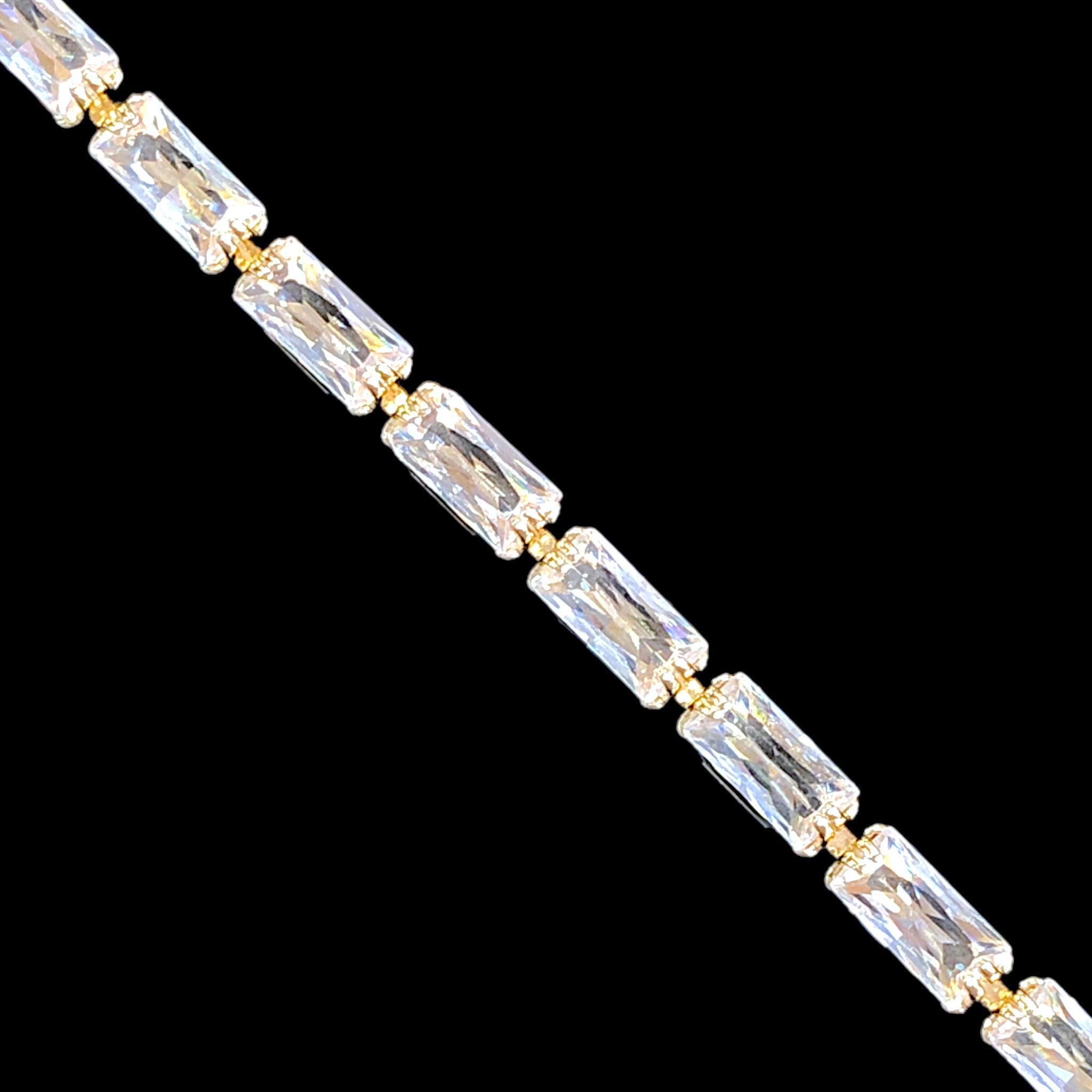 18k Gold Filled Princess Cut CZ Bracelet- kuania oro laminado