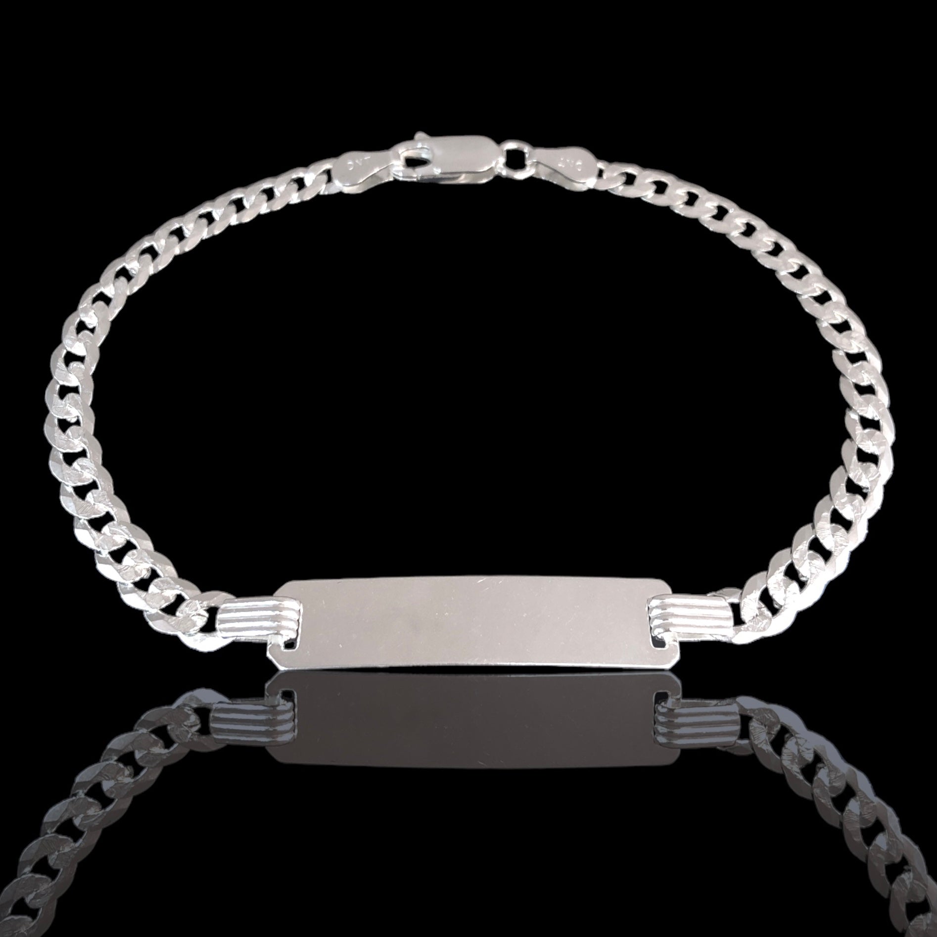 925 Sterling Silver Cuban Chain 6mm ID Bracelet - Kuania 925 Sterling Silver