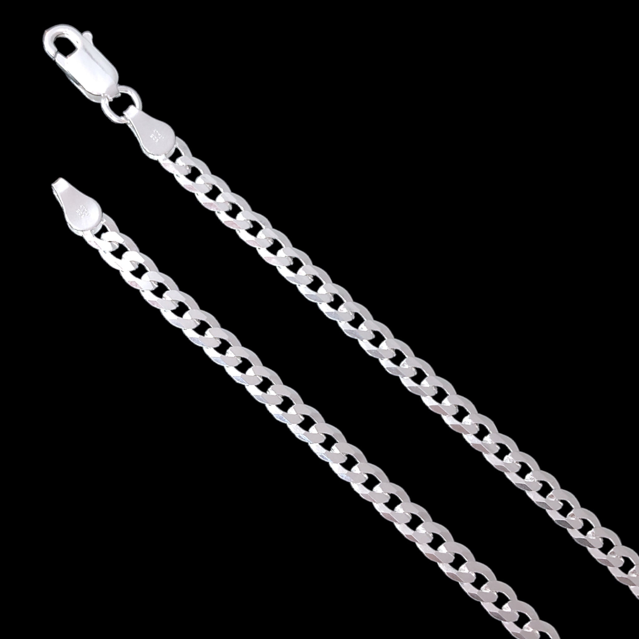 925 Sterling Silver 3.85mm Curb Chain