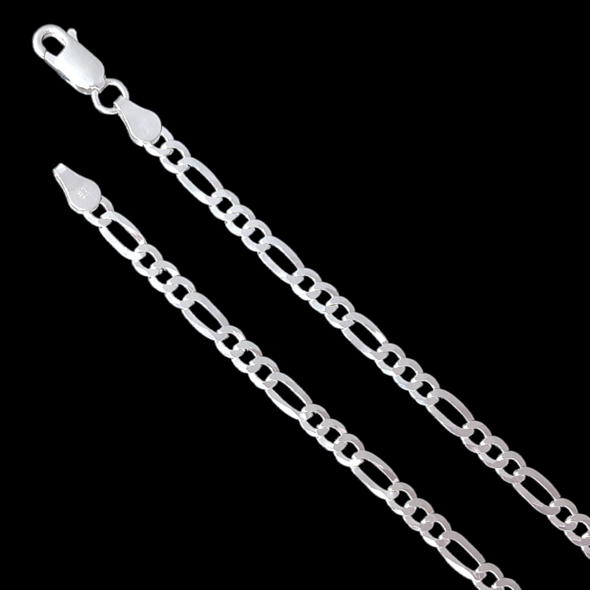 925 Sterling Silver 3.75mm Figaro Chain