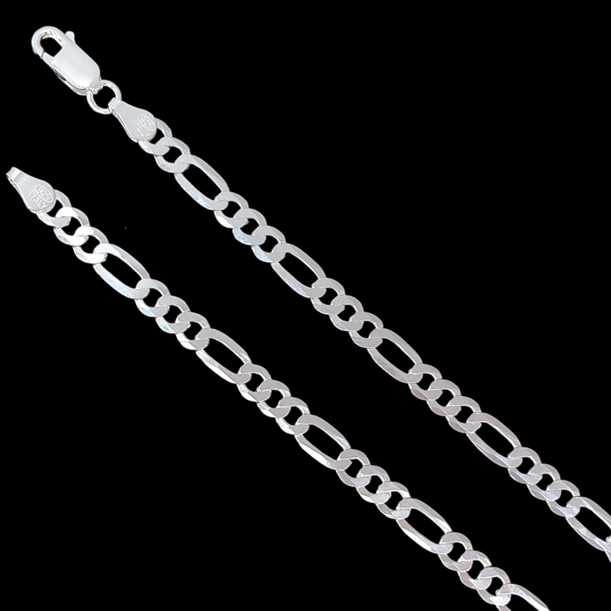 925 Sterling Silver 4.75mm Figaro Chain