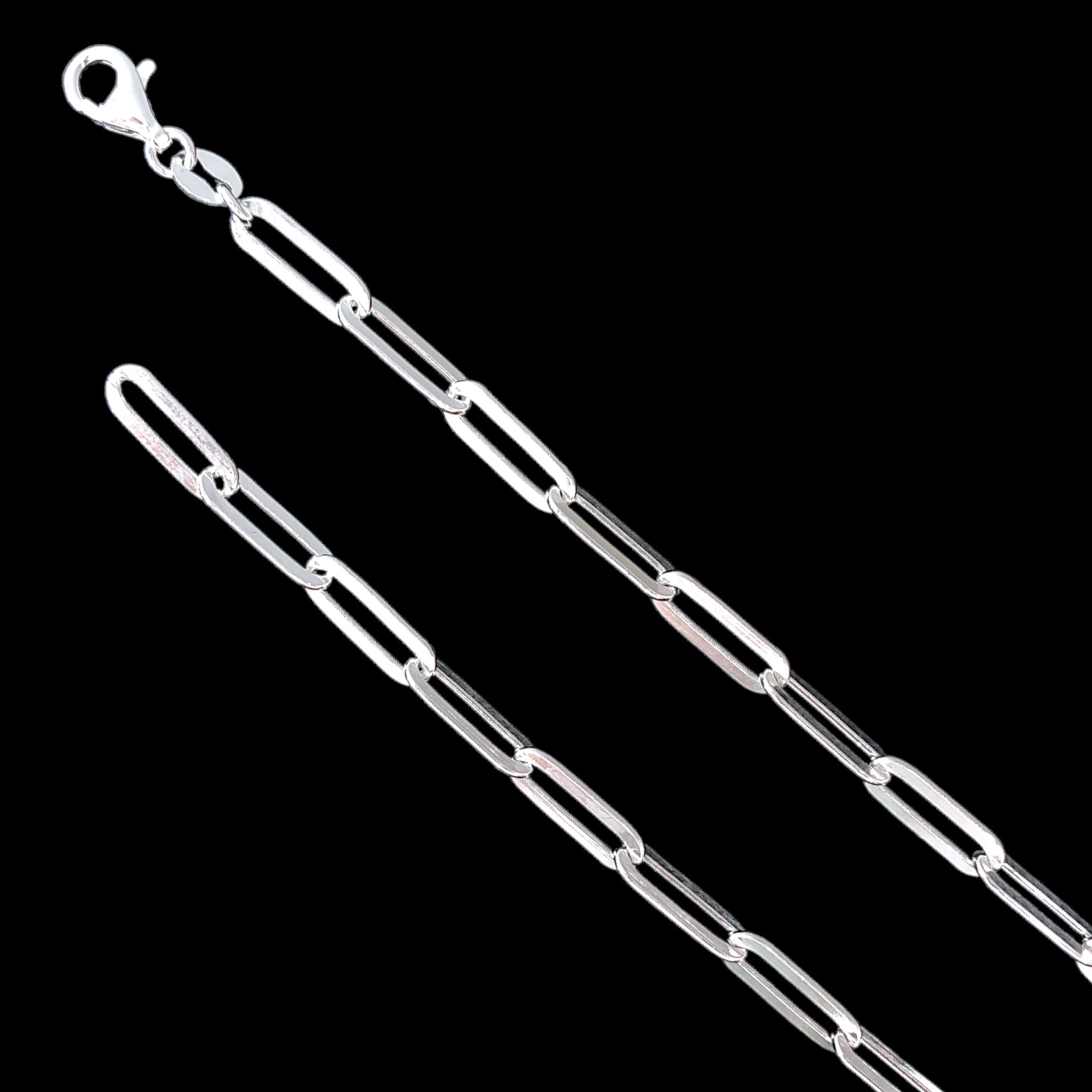 925 Sterling Silver 4mm Paperclip Chain