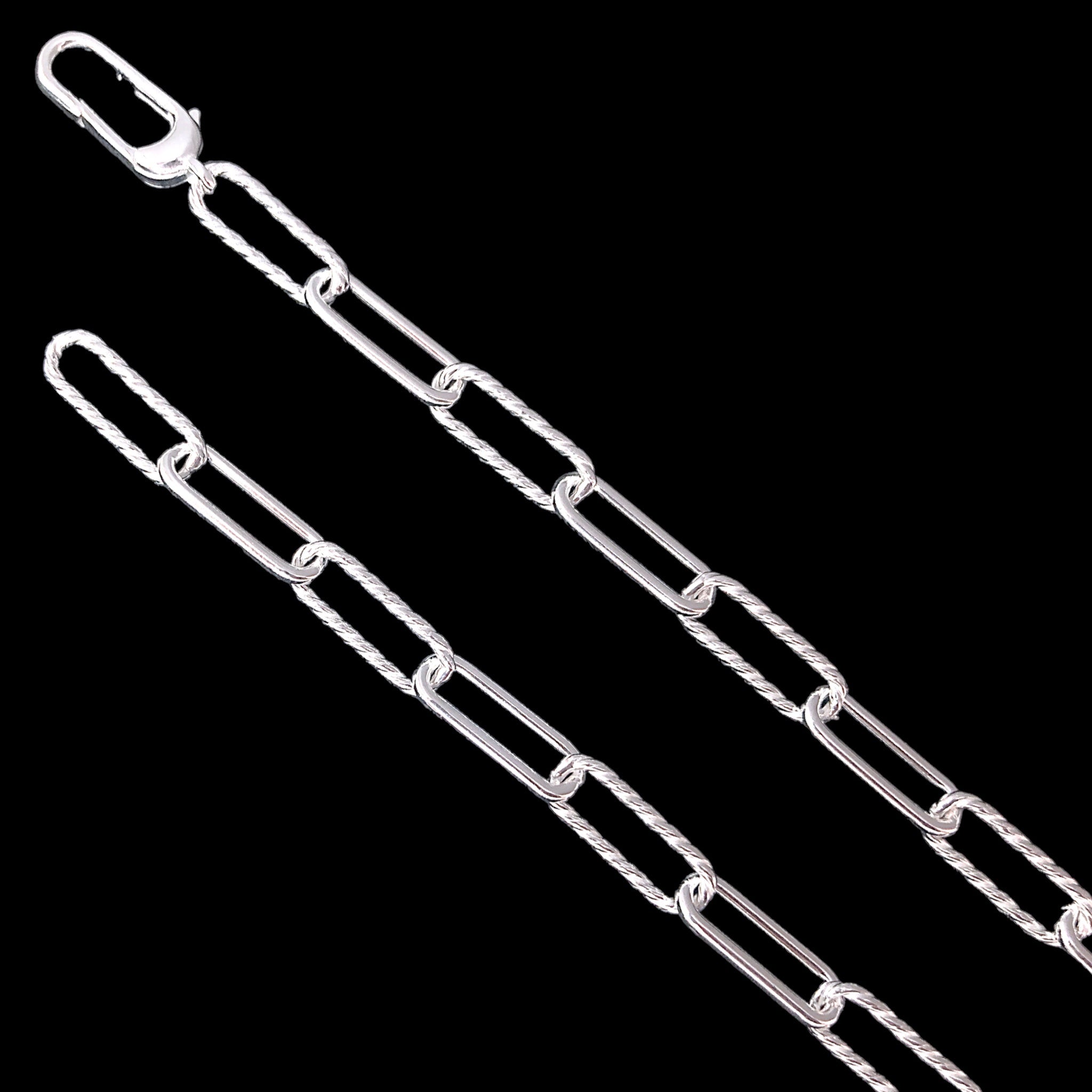 925 Sterling Silver 4.9mm Twisted Paperclip Chain