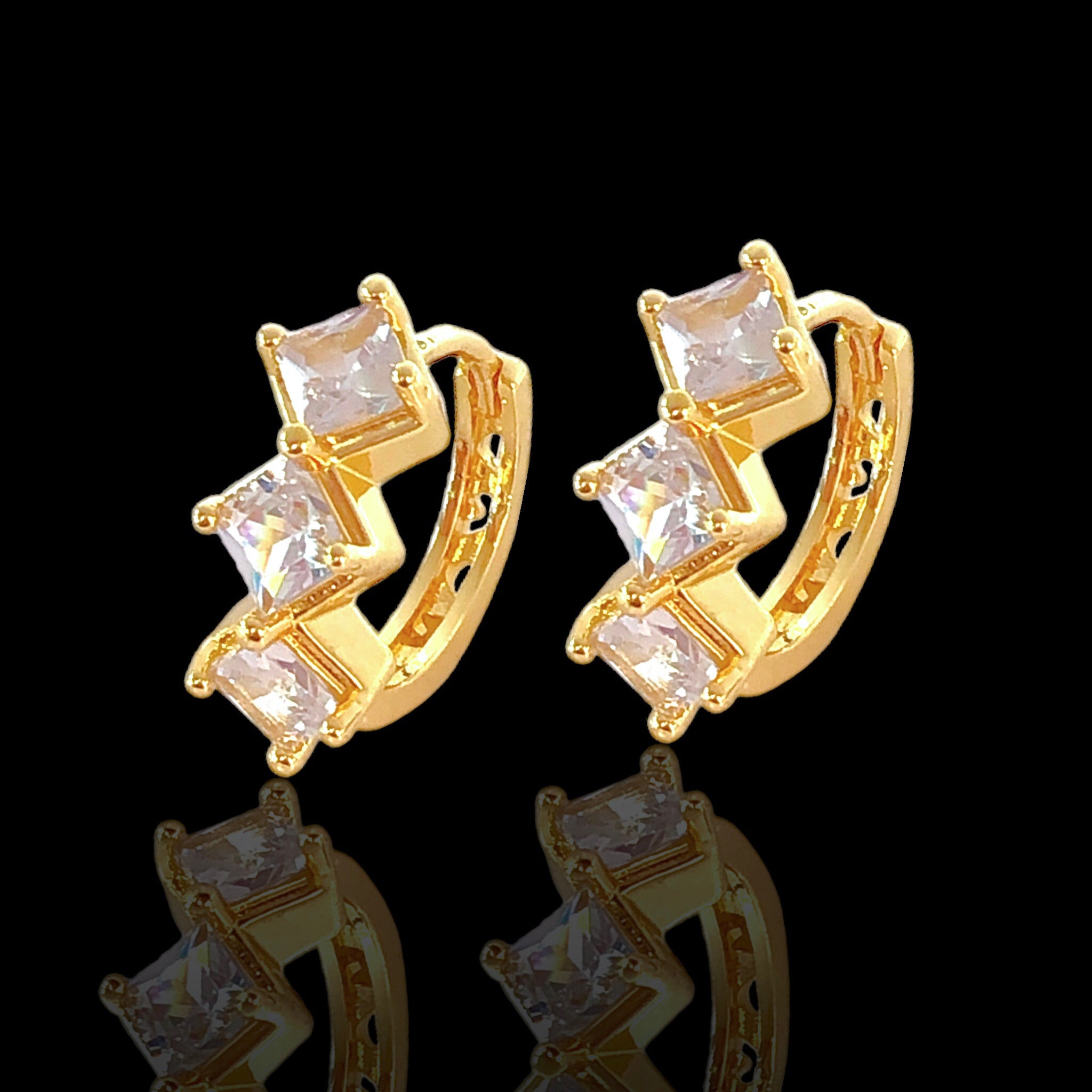 18K Gold Filled Nordic Ice CZ Earrings