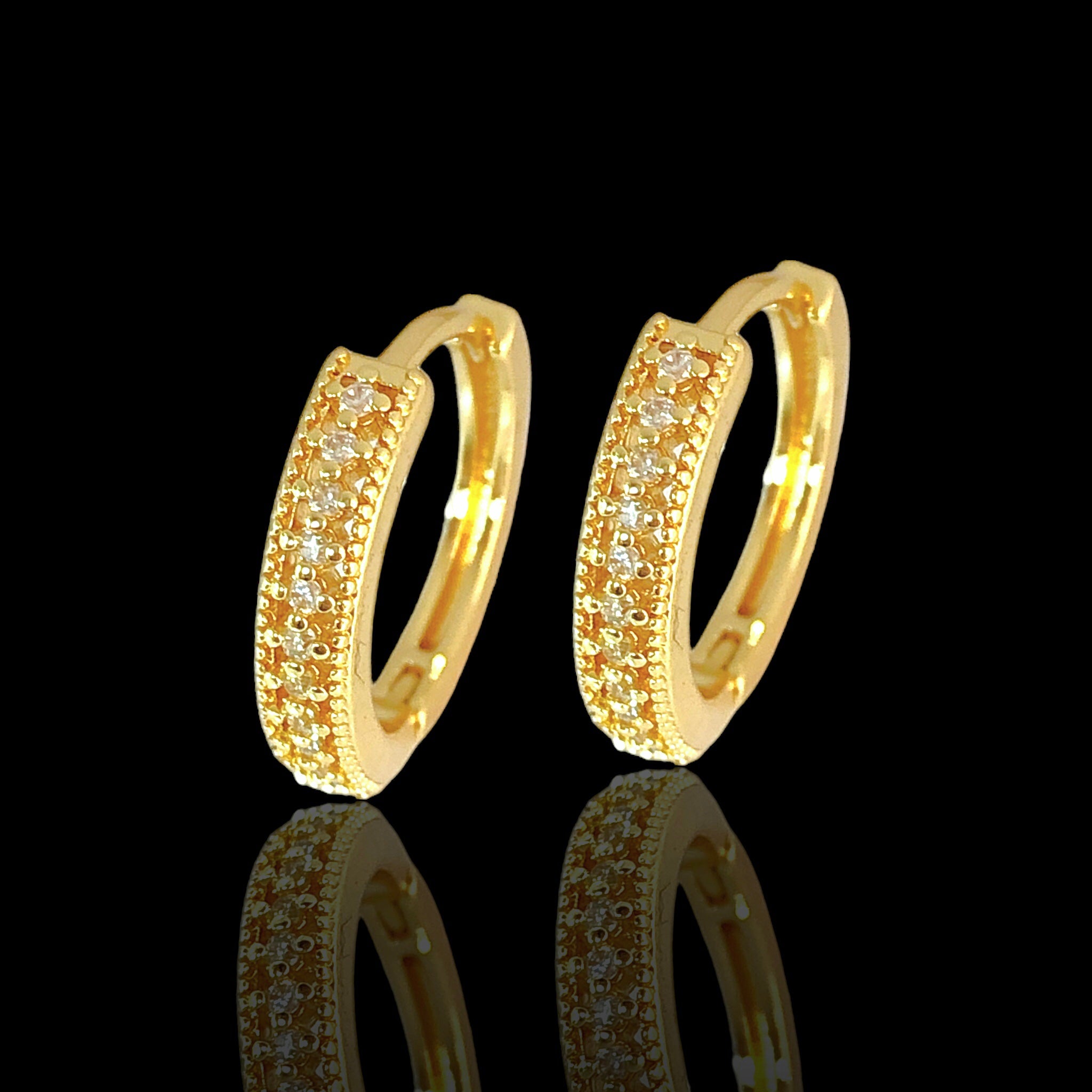 18K Gold Filled Lille CZ Huggie Earrings