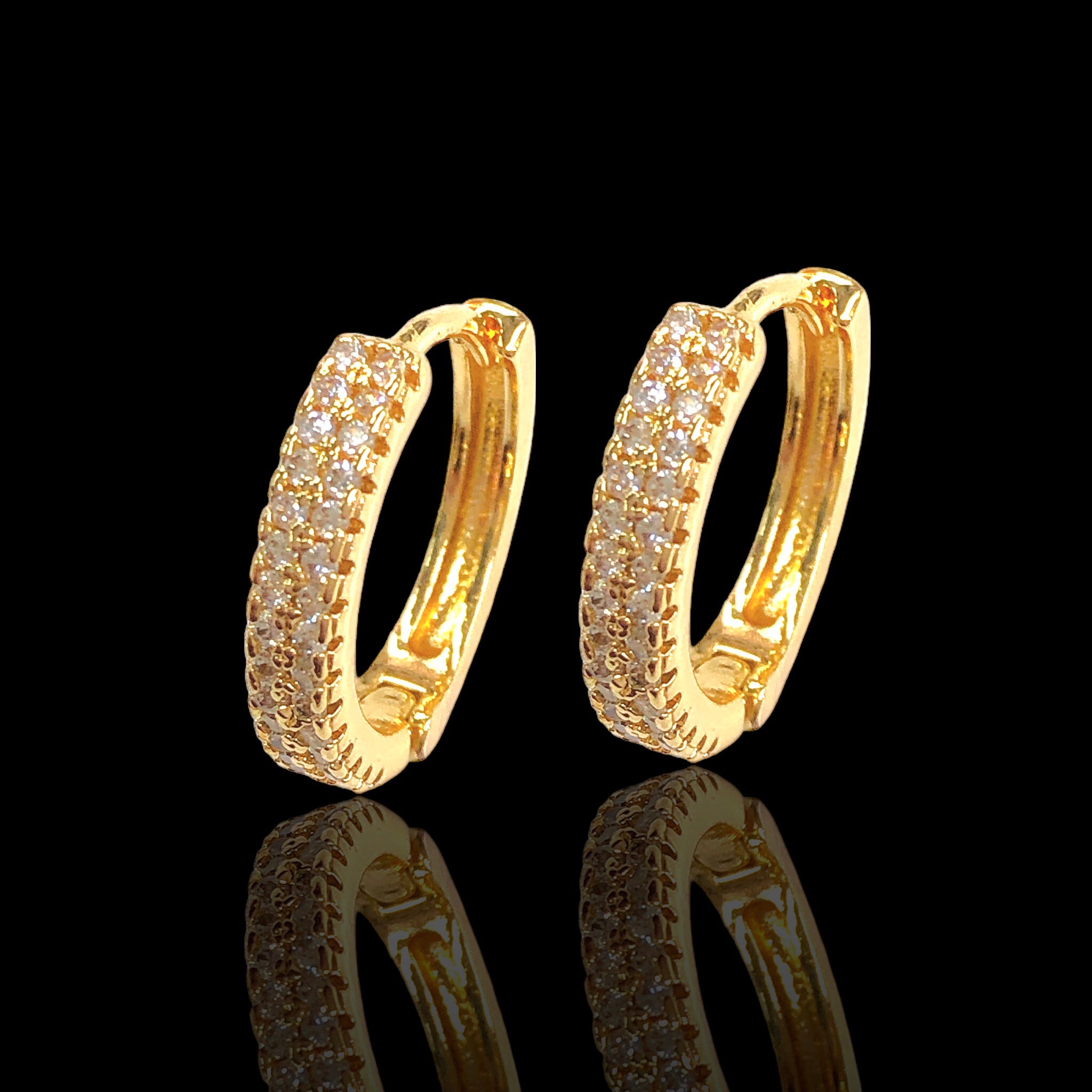 18K Gold Filled Marseille CZ Huggie Earrings