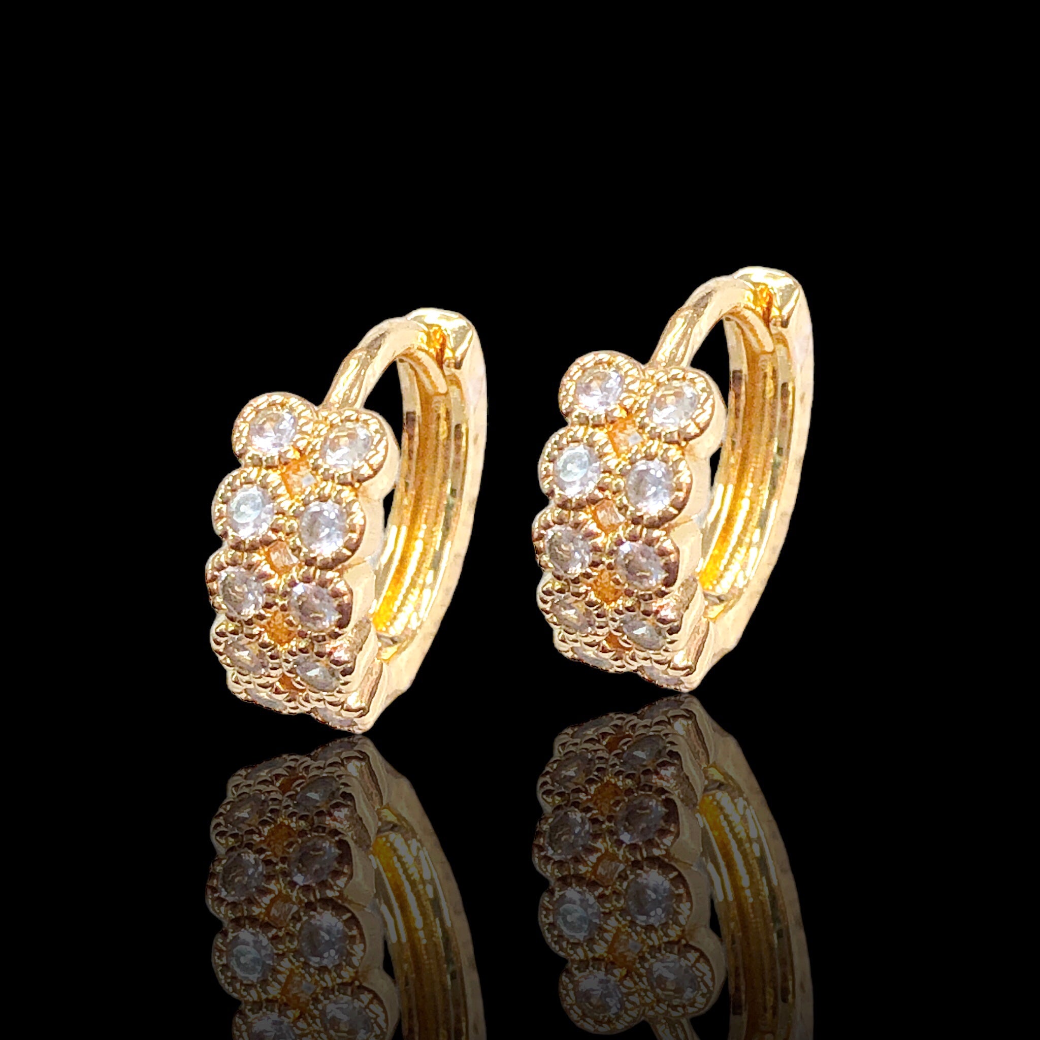 18K Gold Filled Emilia CZ Huggie Earrings