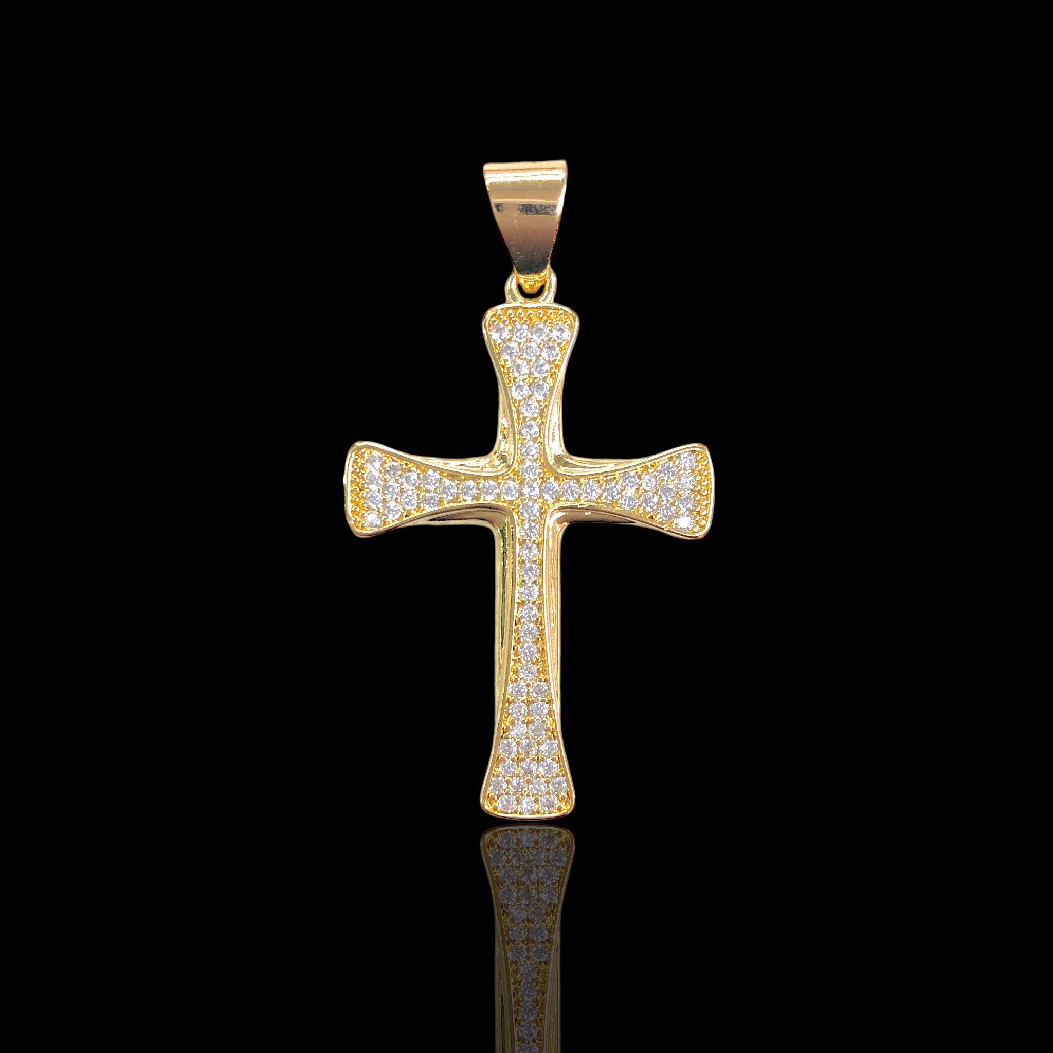 18K Gold Filled Fancy Celtic CZ Cross Pendant