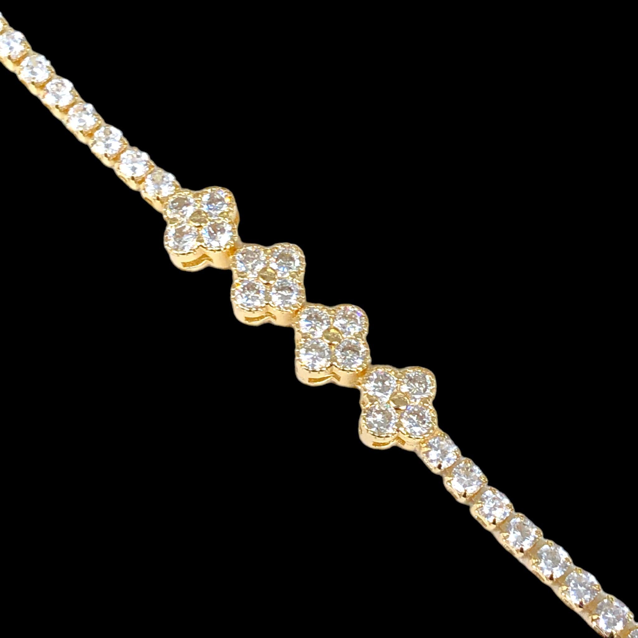 18k Gold Filled Morning Clover CZ Bracelet