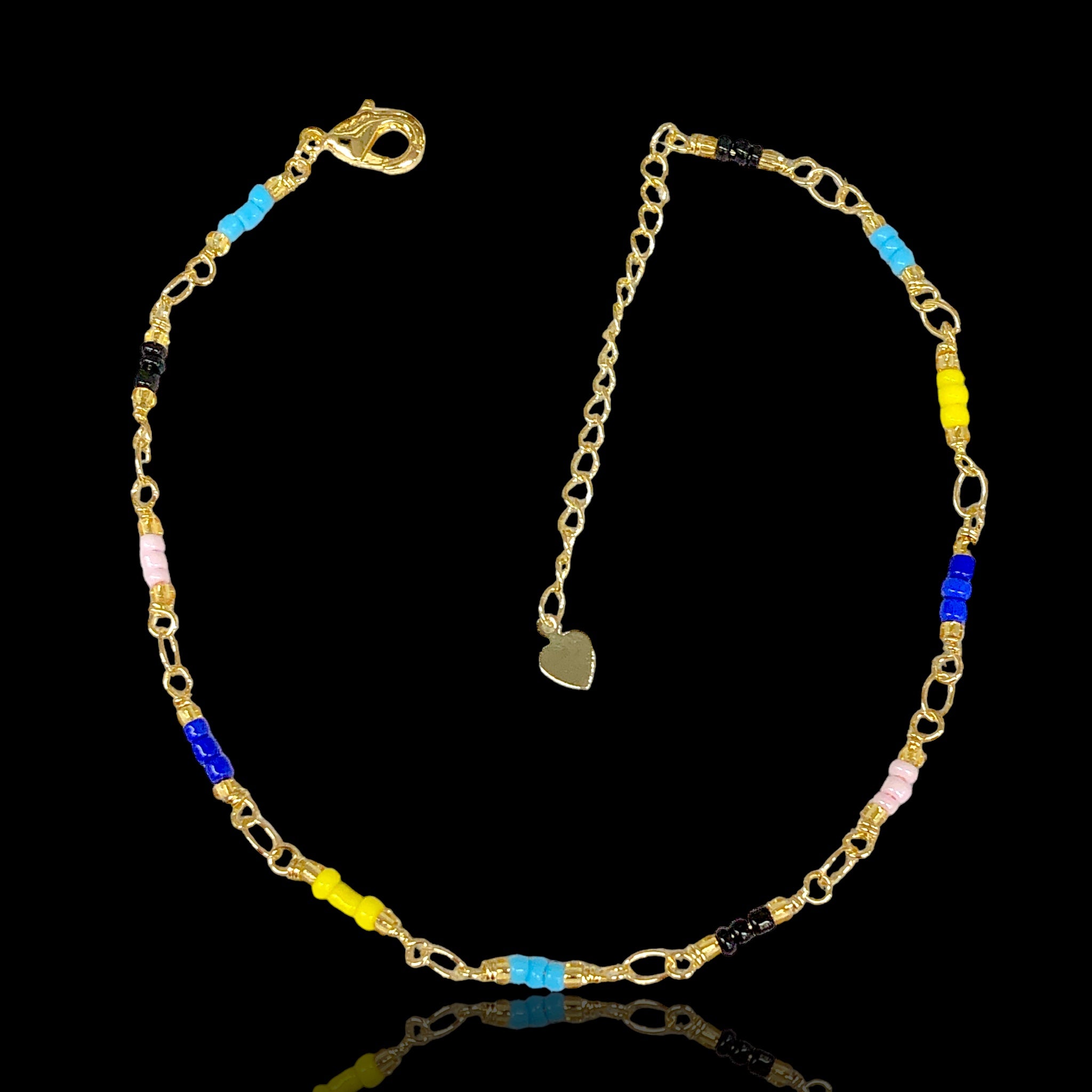 18K Gold Filled Friendship Beads Anklet