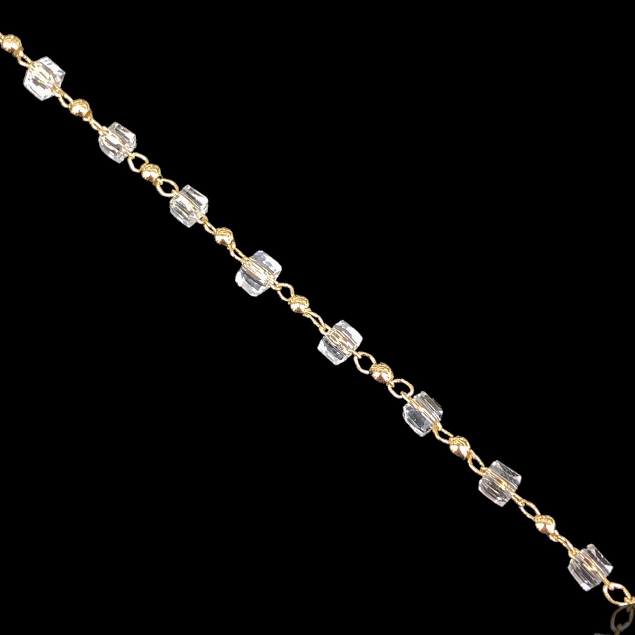 18K Gold Filled White Crystal Anklet