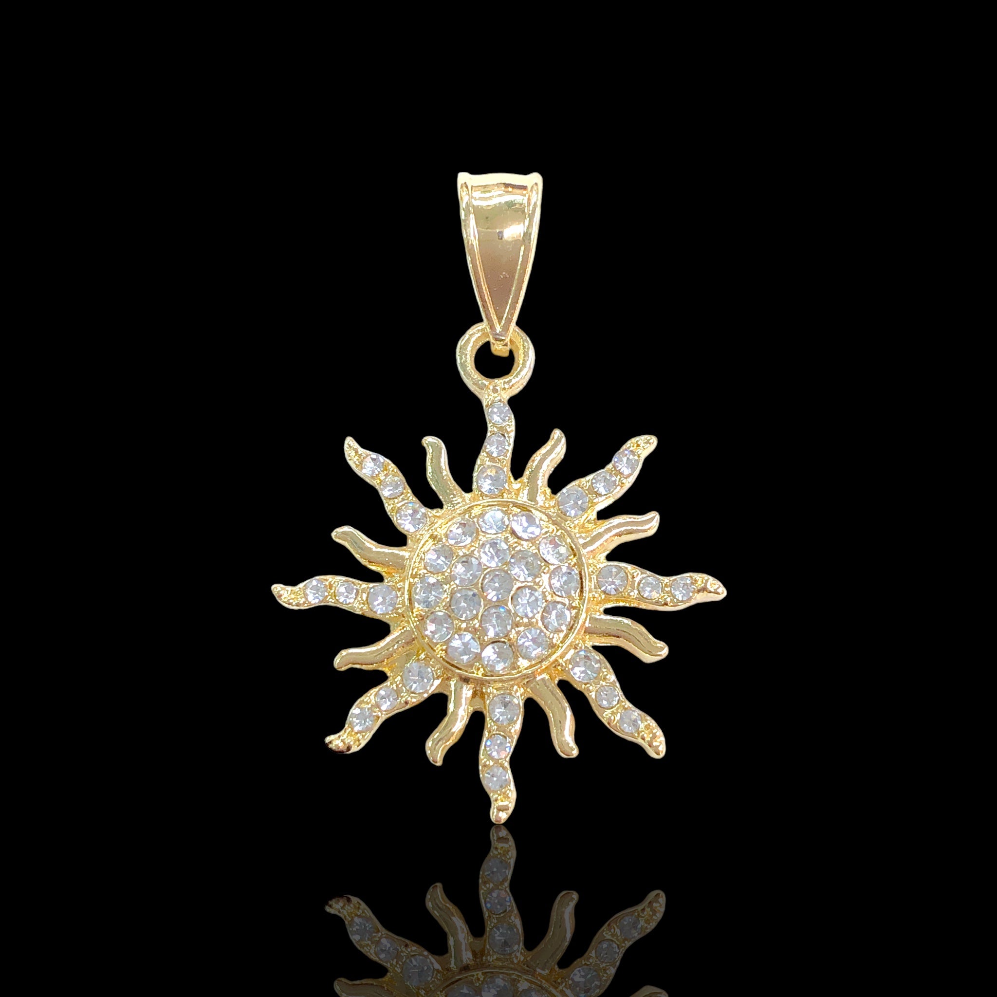 18K Gold Filled Shining Sun Pendant - Kuania Oro Laminado NEW PENDANT SUN