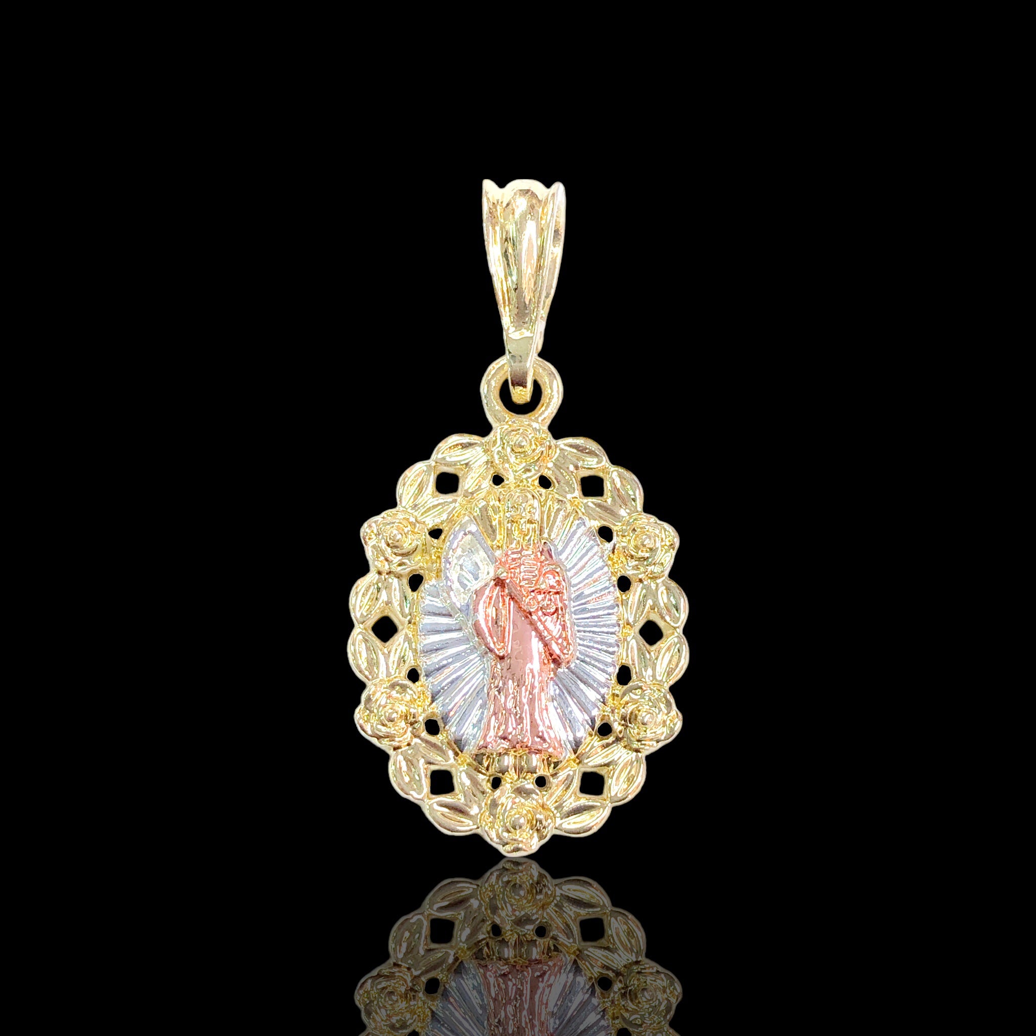 18K Gold Filled Santa Muerte Pendant - Kuania Oro Laminado