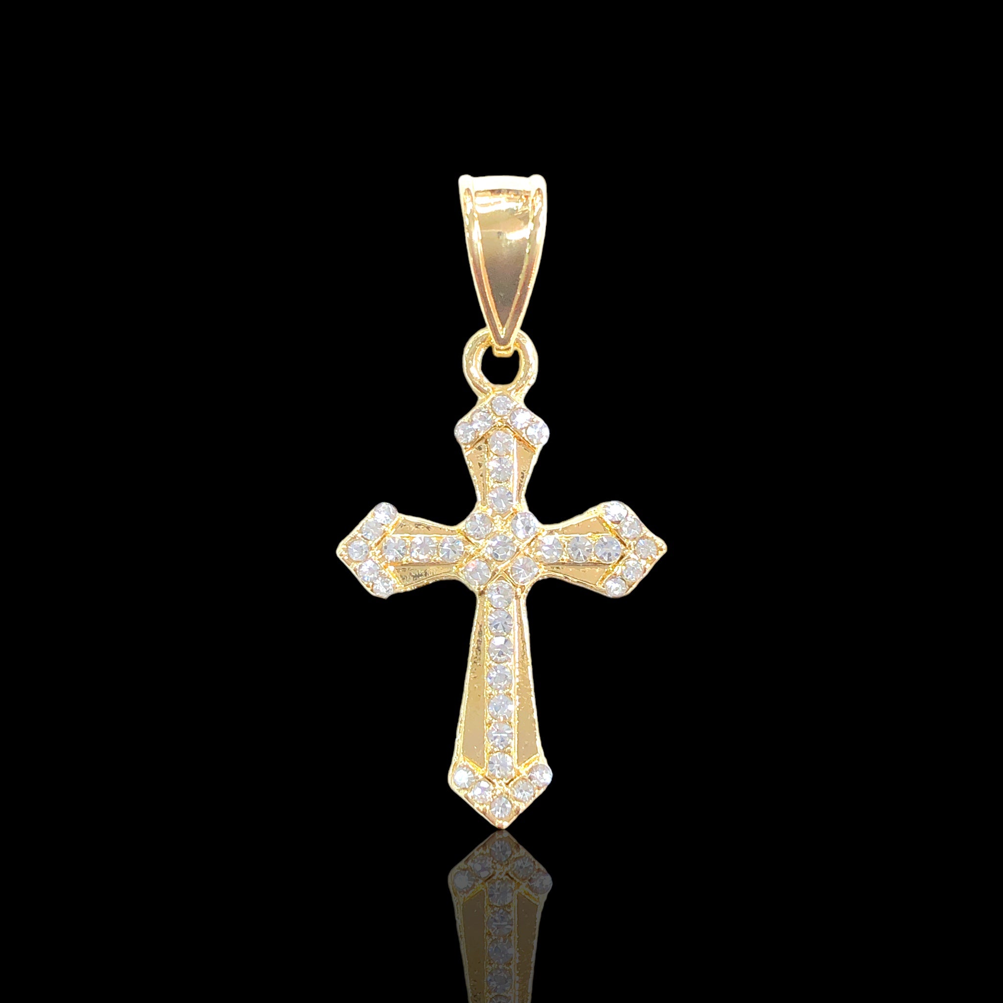 18K Gold Filled Catholic CZ Cross Pendant