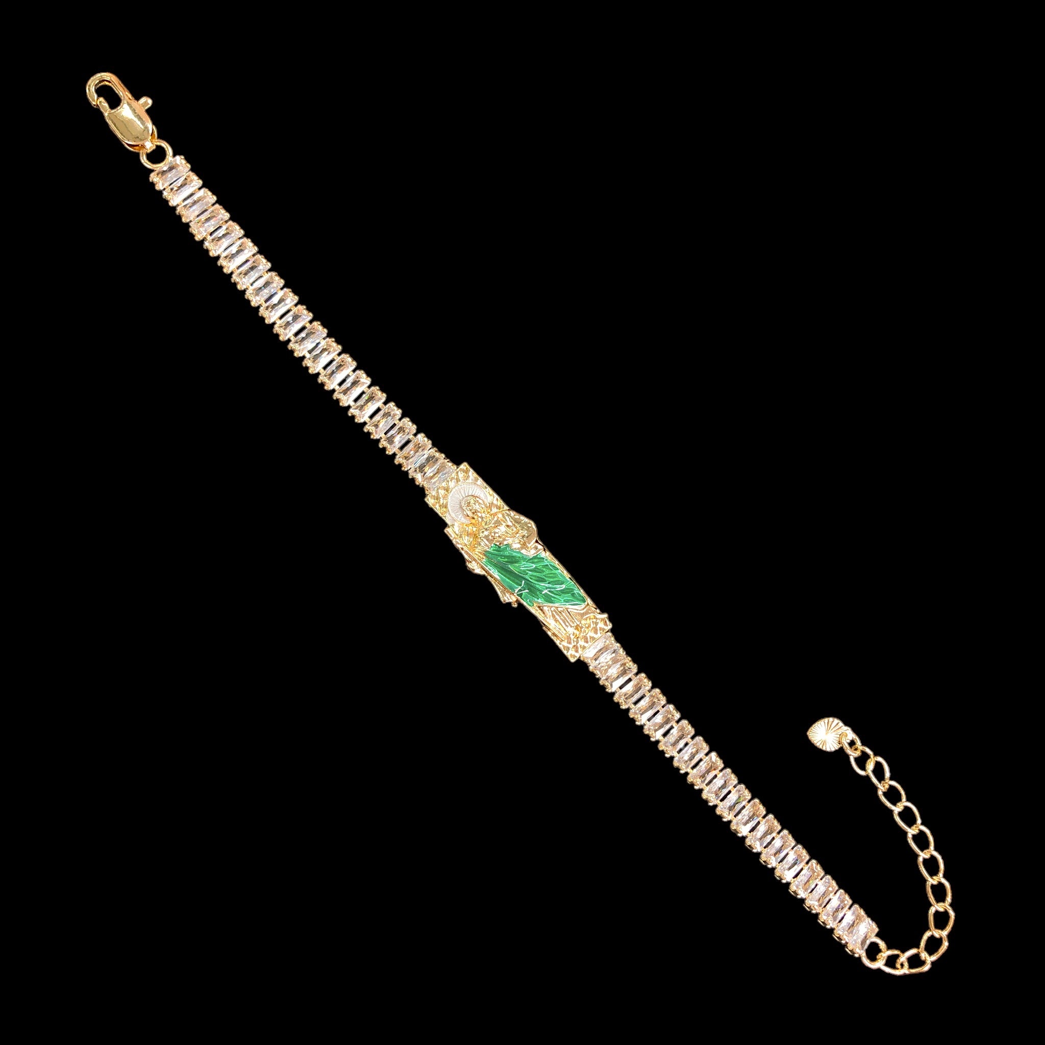 18k Gold Filled San Judas CZ Bracelet