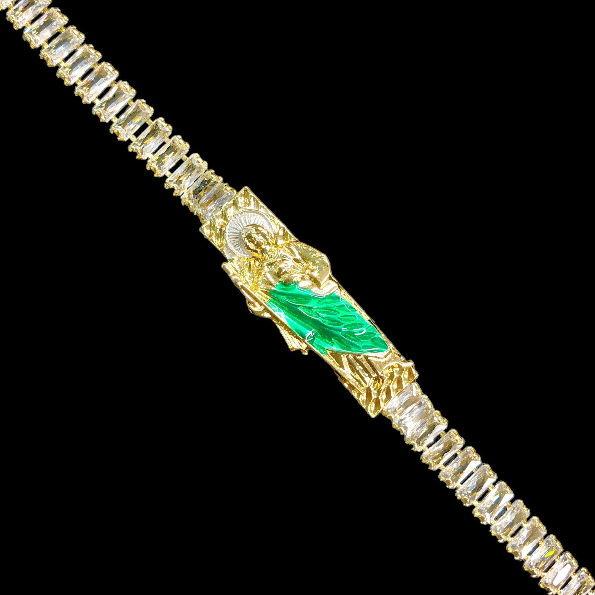 18k Gold Filled San Judas CZ Bracelet