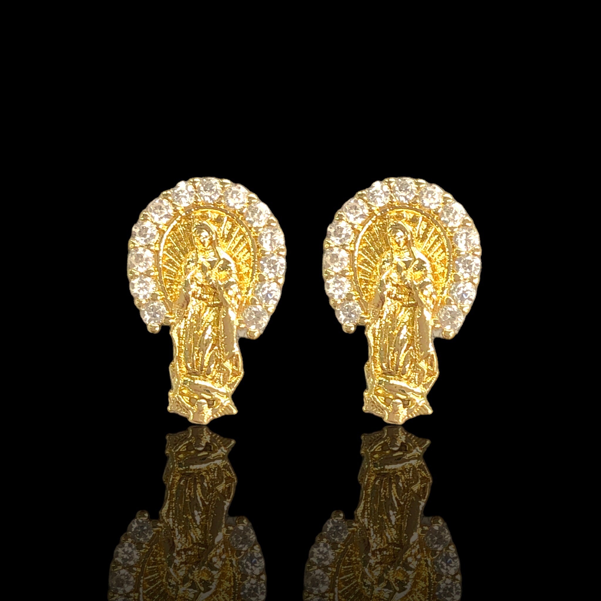 Gold Filled Oro Laminado Guadalupe Halo Earrings