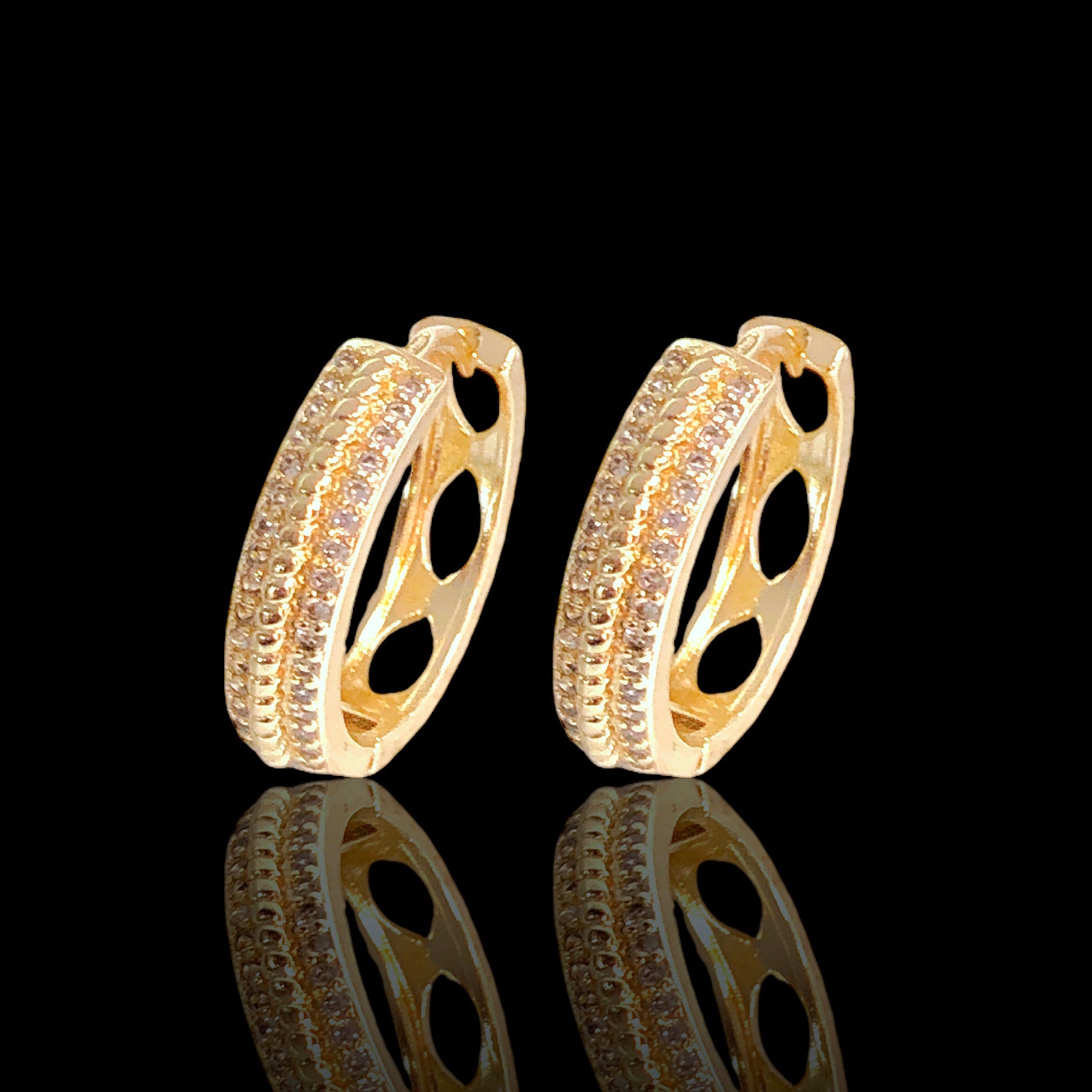 Gold Filled Oro Laminado Belize Twist CZ Earrings