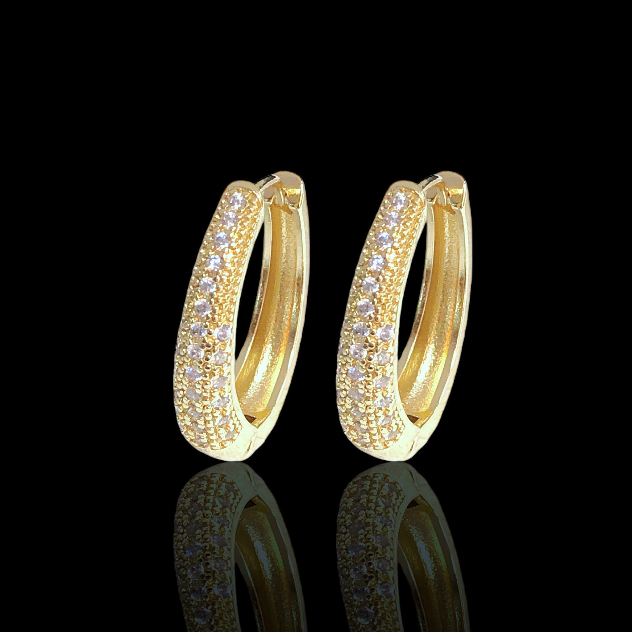 Oro Laminado Gold Filled Miranda Oval Cubic Zirconia Hoop