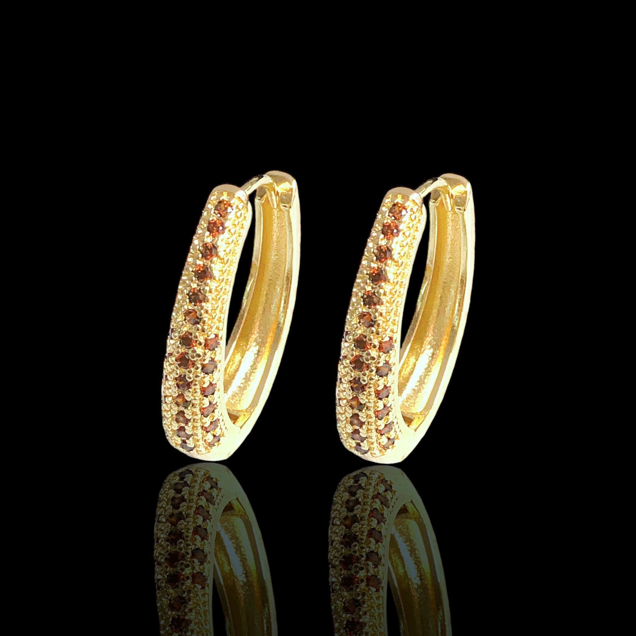 Oro Laminado Gold Filled Miranda Oval Cubic Zirconia Hoop